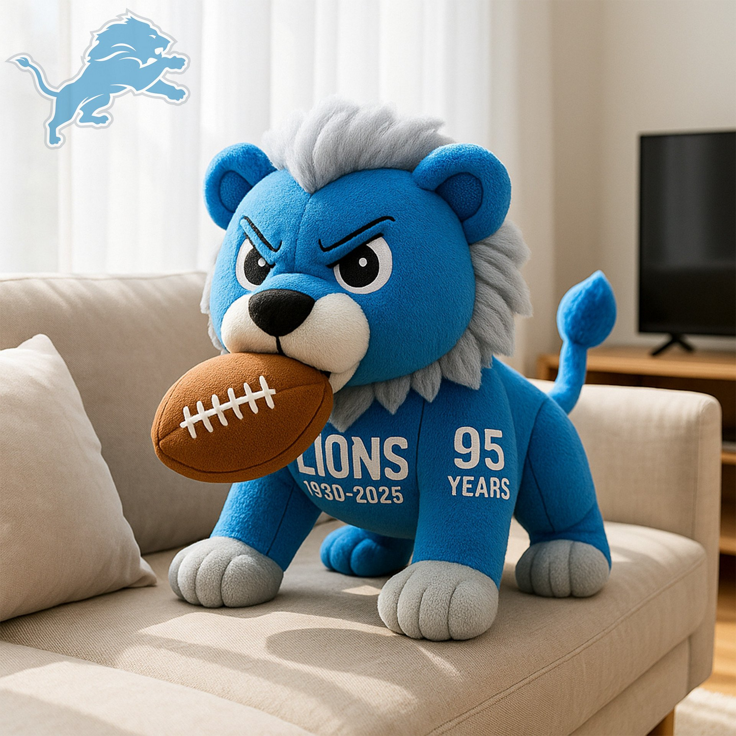 Premium NFL DET Mascot Plush Pillow V1 NMD TTV