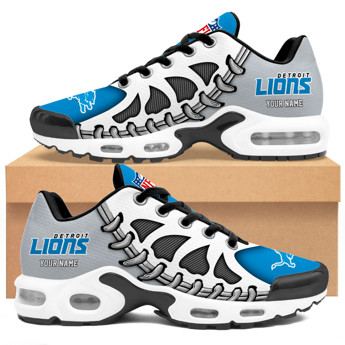 Premium NFL DET Spine Rush Air Max Sneaker V4 NMD TTV