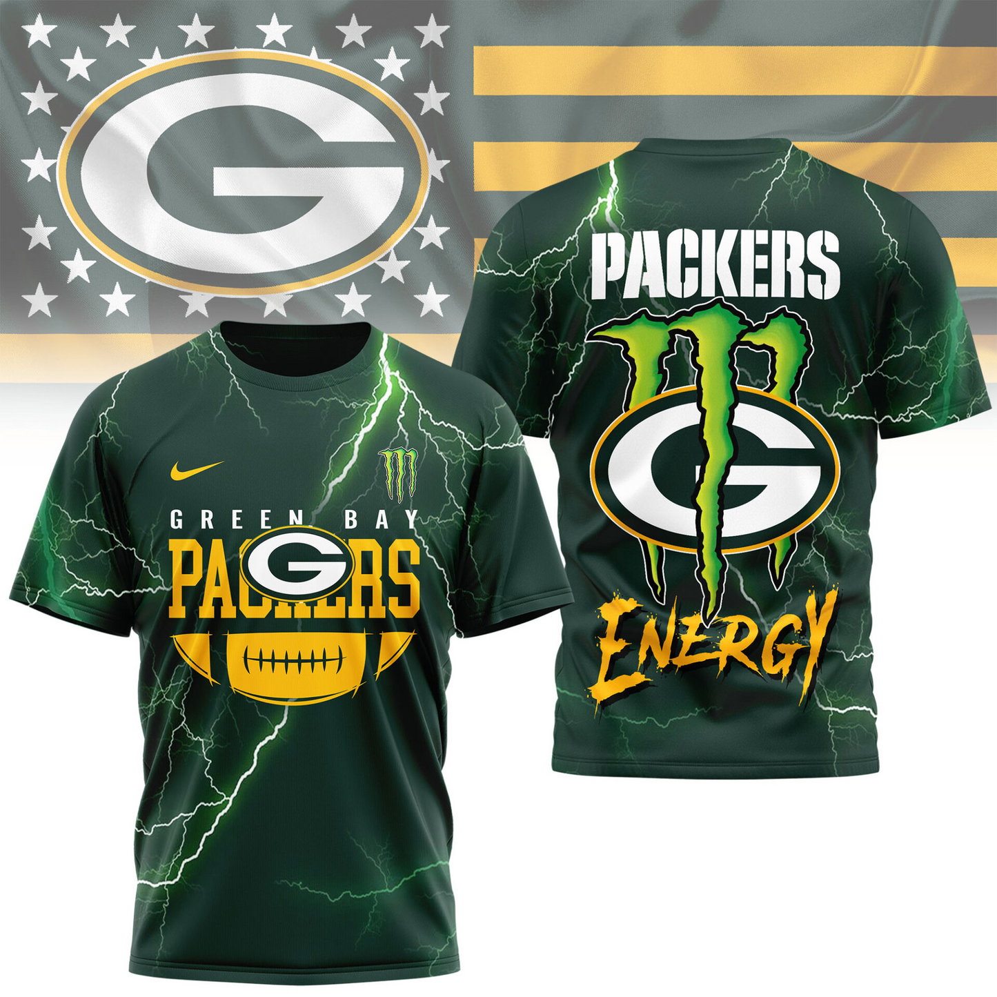 Premium NFL GB x Monster Energy T-shirt V1 NMD TTV