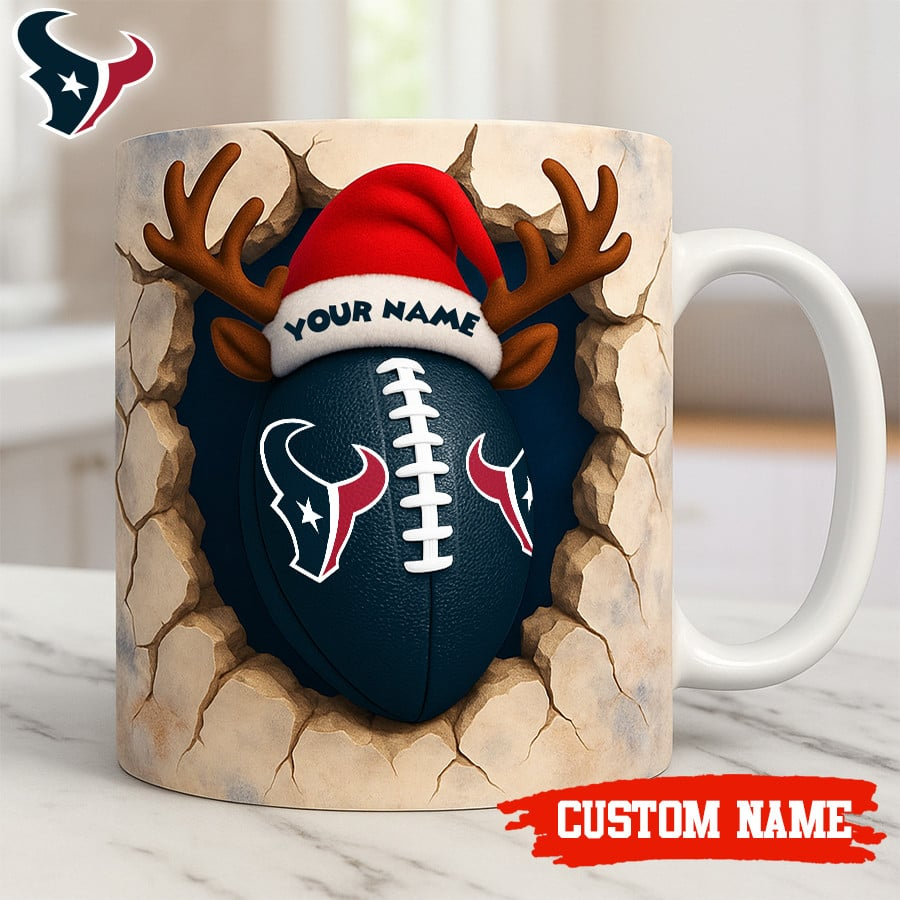 Premium NFL HOU Christmas Football Ceramic Mug V2 NMD TTV