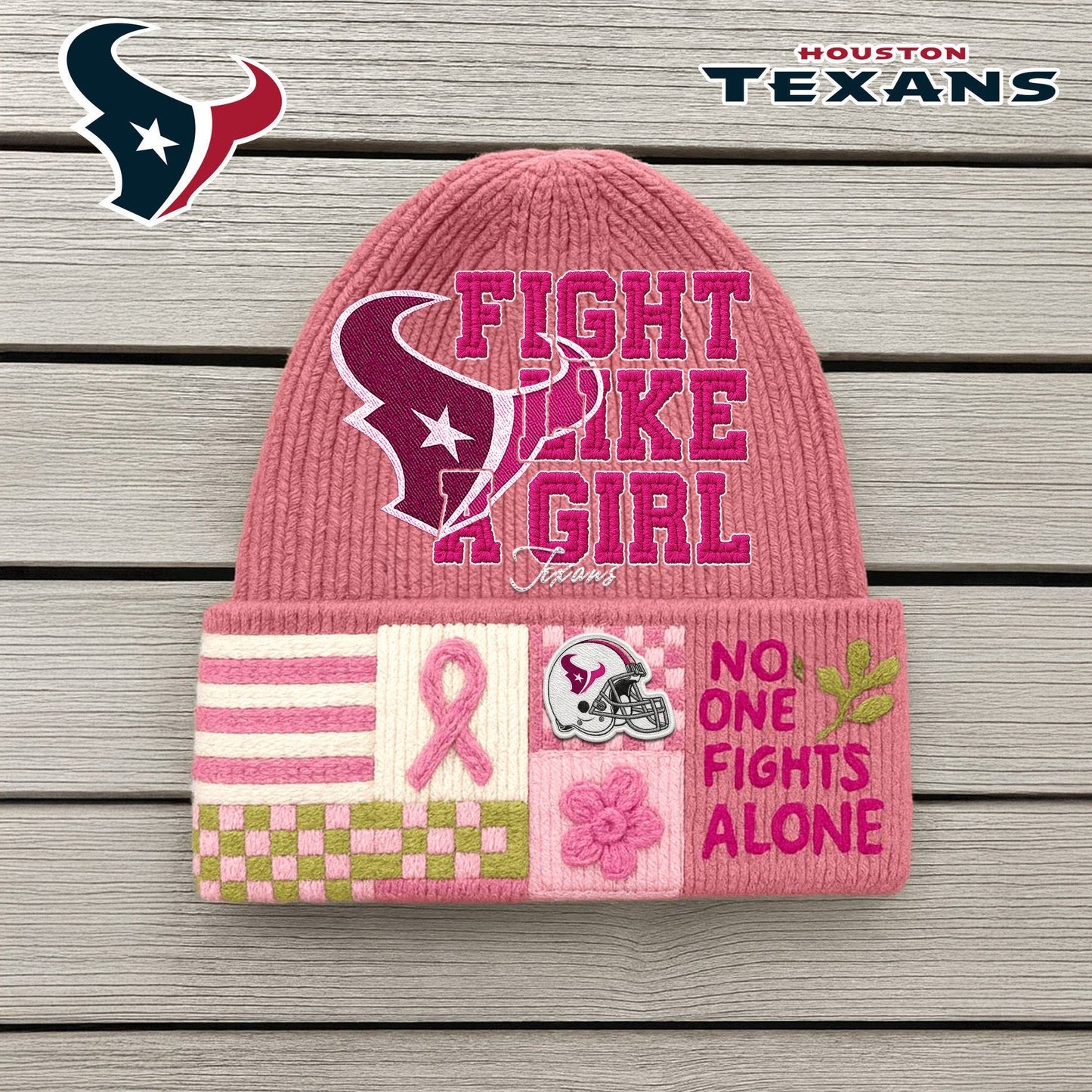 Premium NFL HOU x Fight Like A Girl Beanie Hat NDT NHM