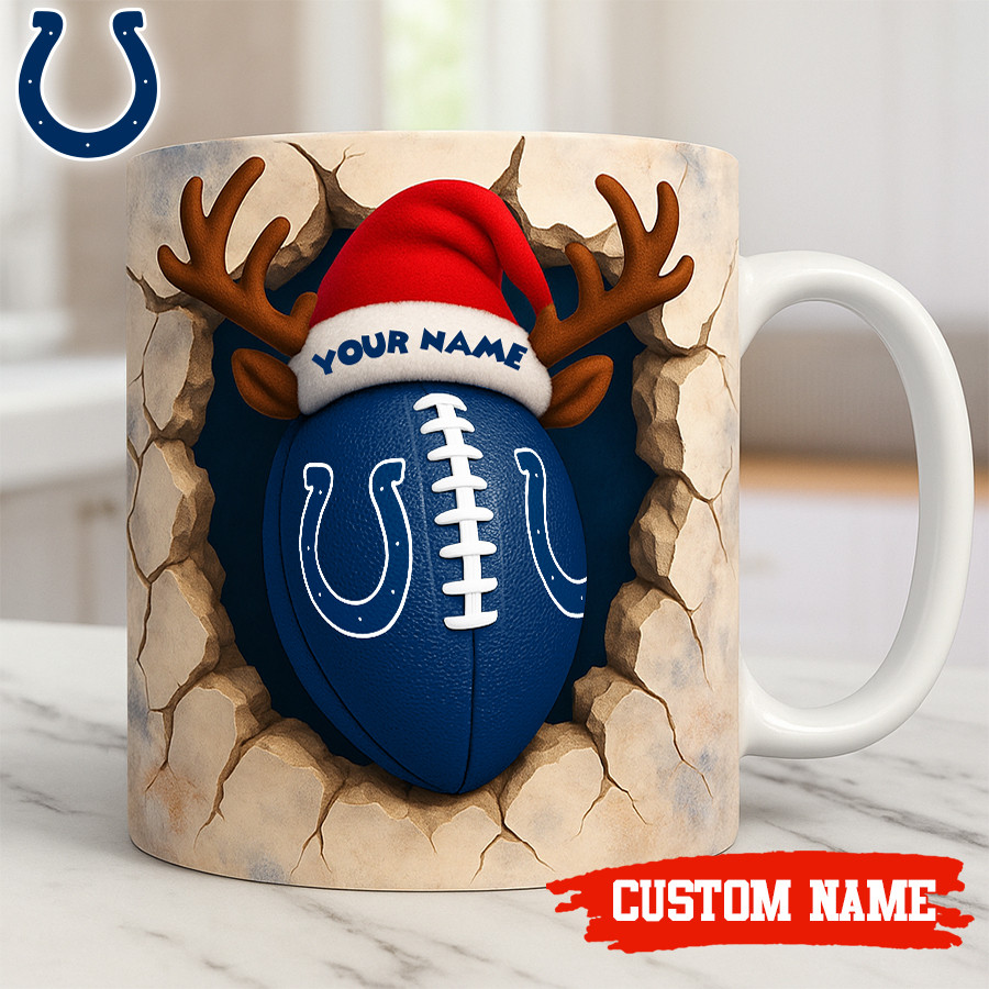 Premium NFL IND Christmas Football Ceramic Mug V2 NMD TTV
