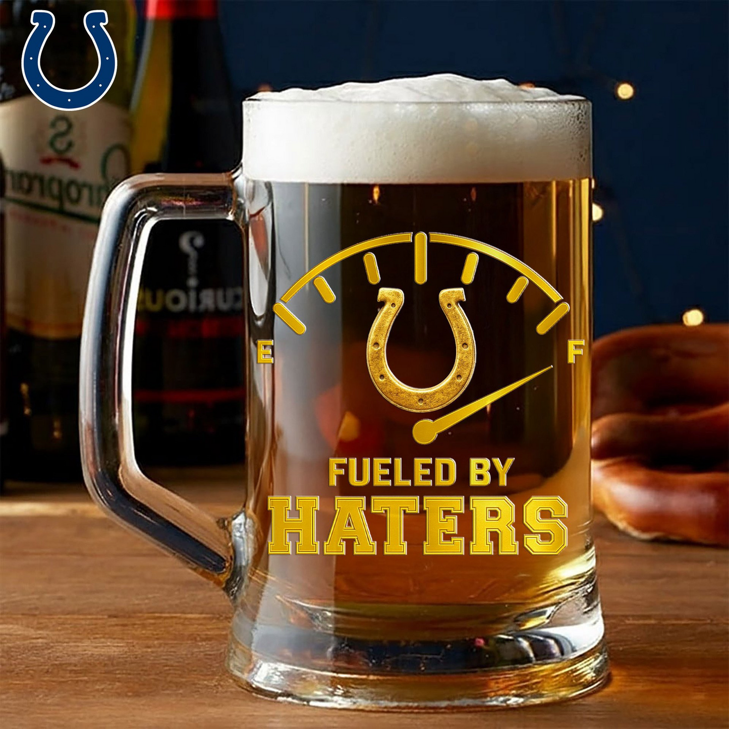 Premium NFL IND Fueled By Haters Beer Glasses V1 NMD 031125 TTV