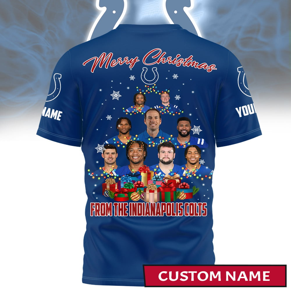 Premium NFL IND Merry Christmas T-shirt V1 NMD TTV