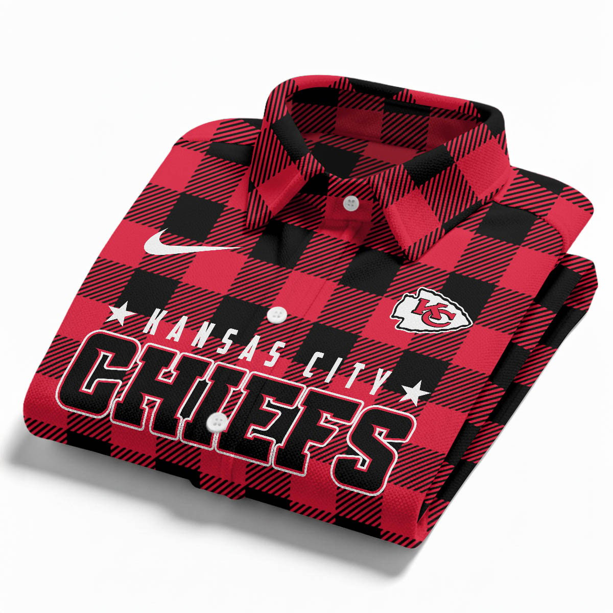 Premium NFL KC Check Long-sleeve Casual Shirt V1 NMD TTV