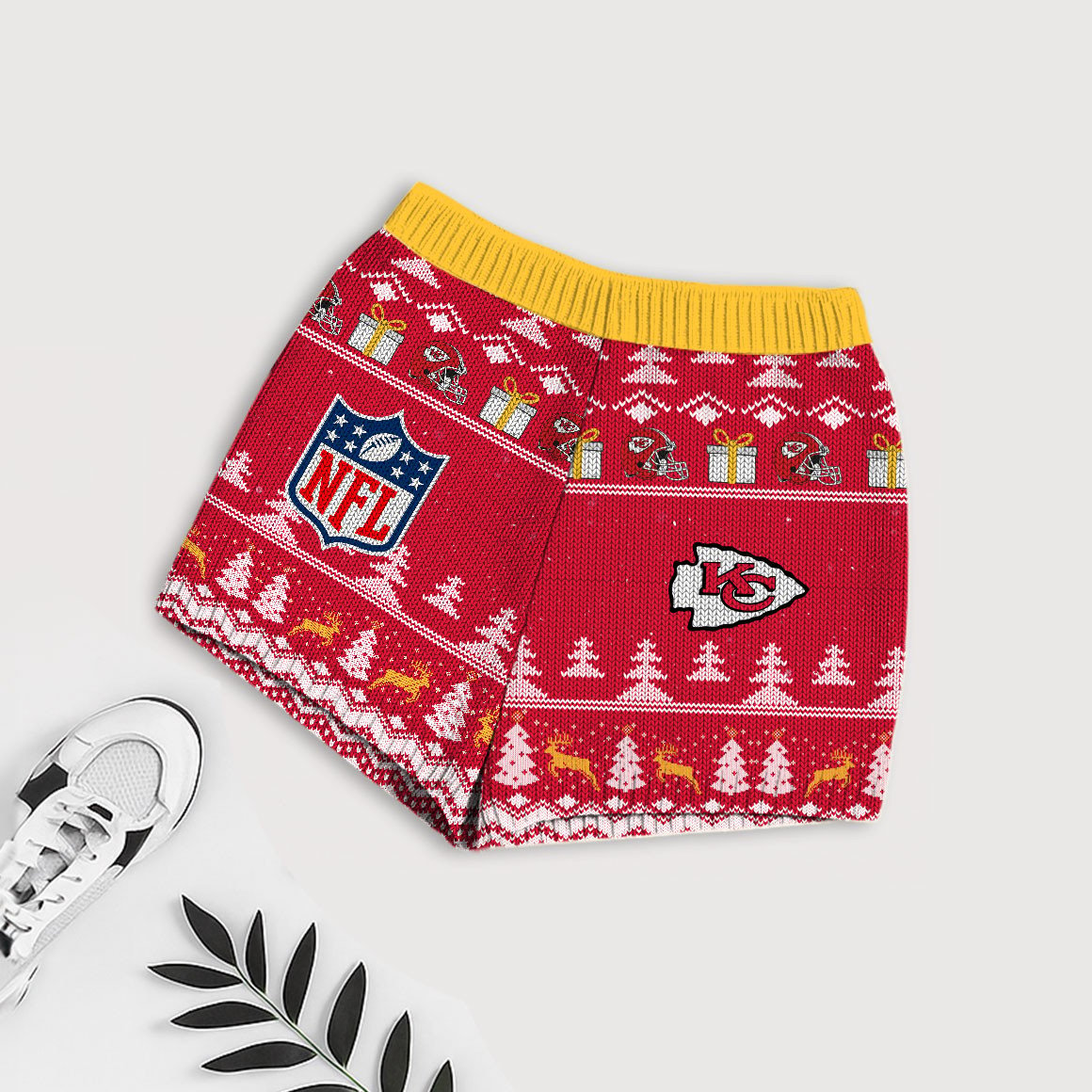 Premium NFL KC Holiday Sweatshirt & Shorts Set V1 NMD TTV