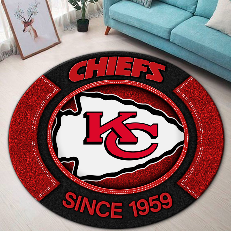 Premium NFL KC Round Rug Multicolor V2 NMD TTV