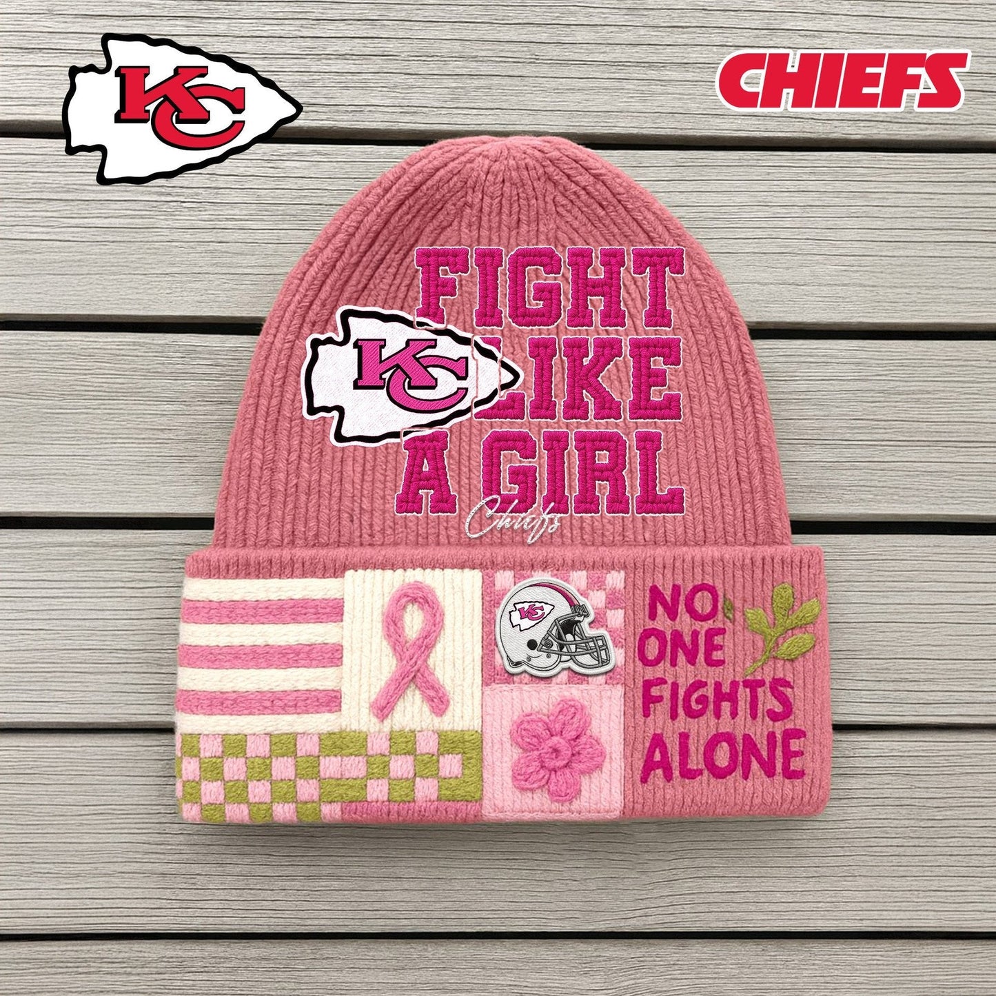 Premium NFL KC x Fight Like A Girl Beanie Hat NDT NHM