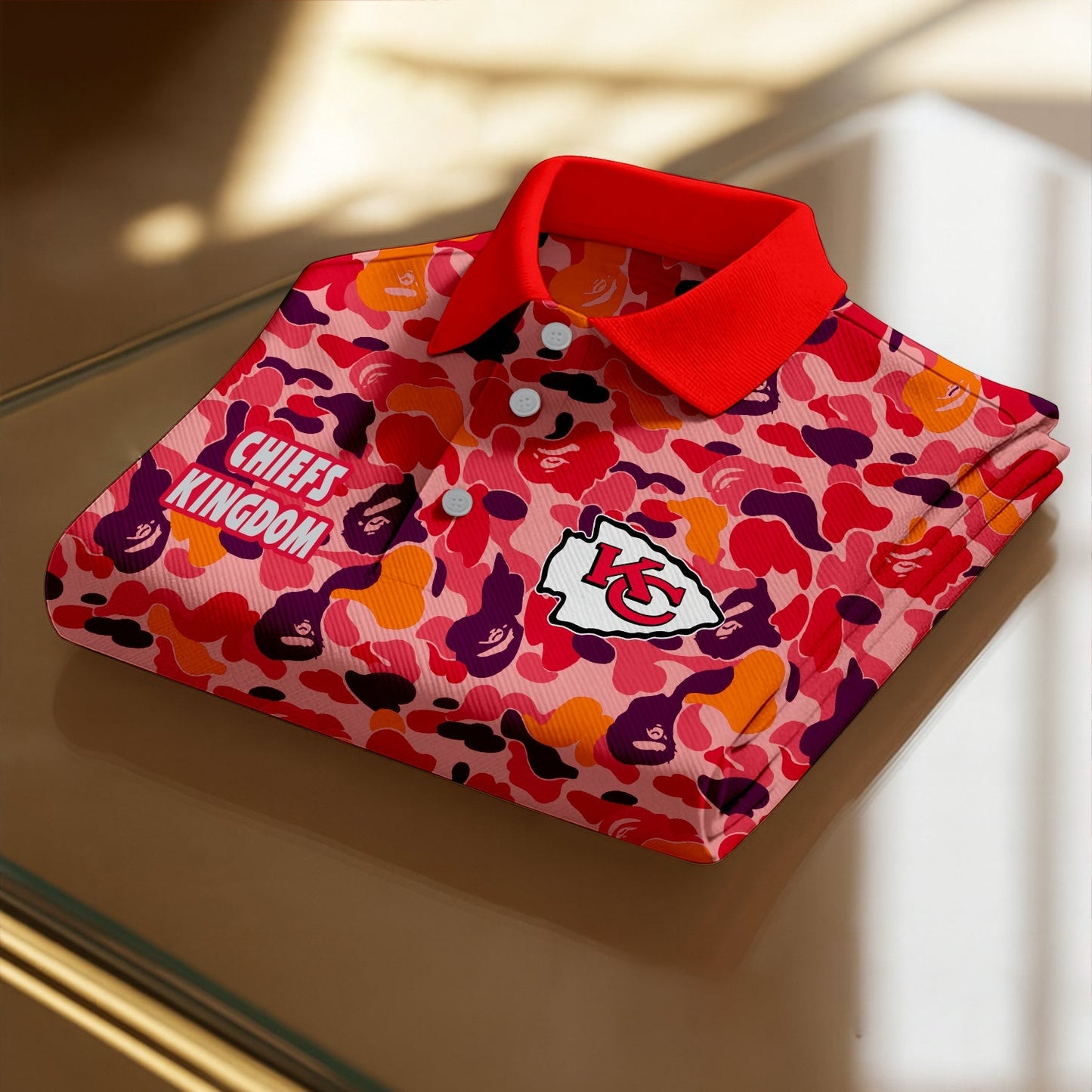 Premium NFL KCC Urban Fade Camo Polo Shirt V13 NMD TTV