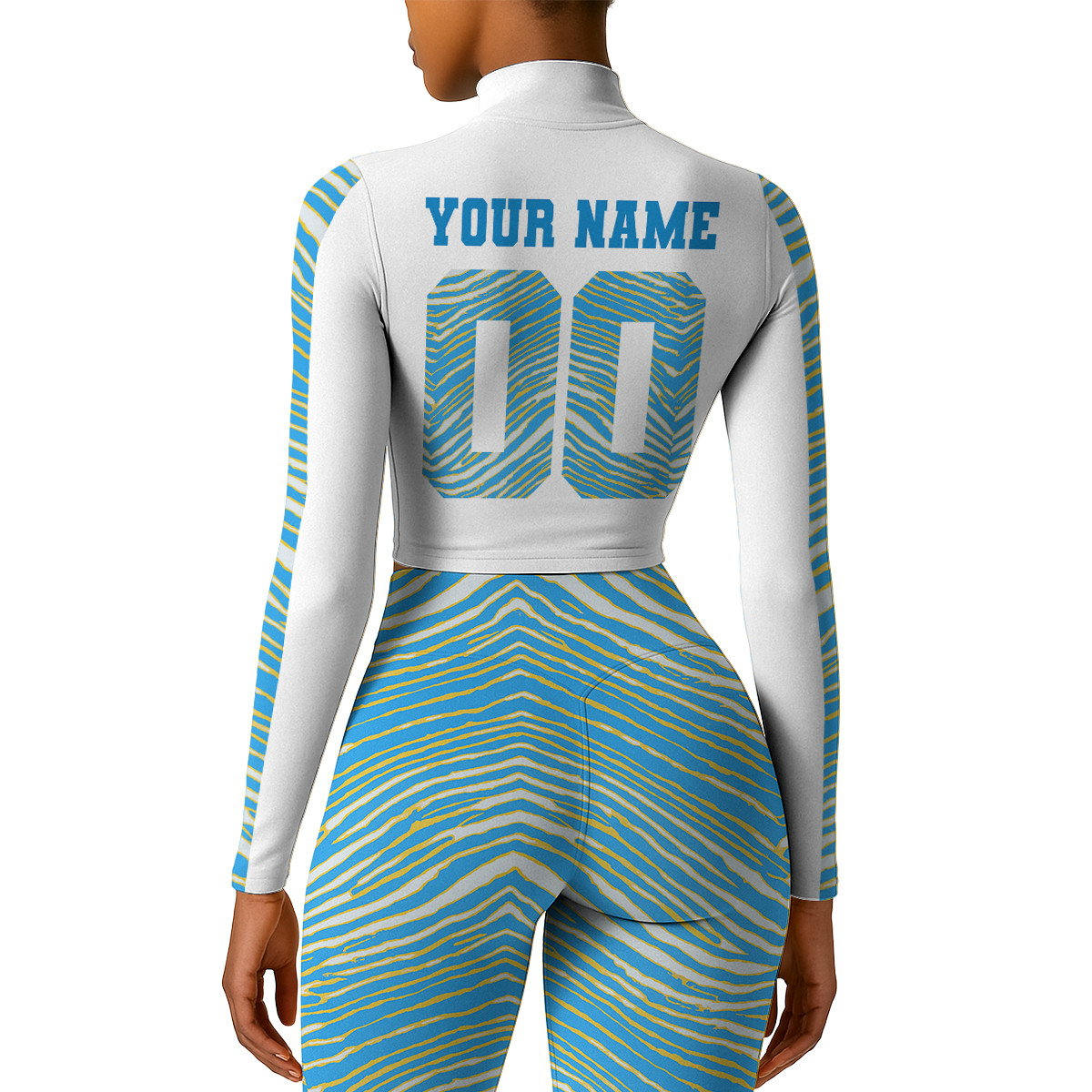 Premium NFL LAC Long-Sleeve Crop Top Sports Jacket and Leggings V1 NMD TTV