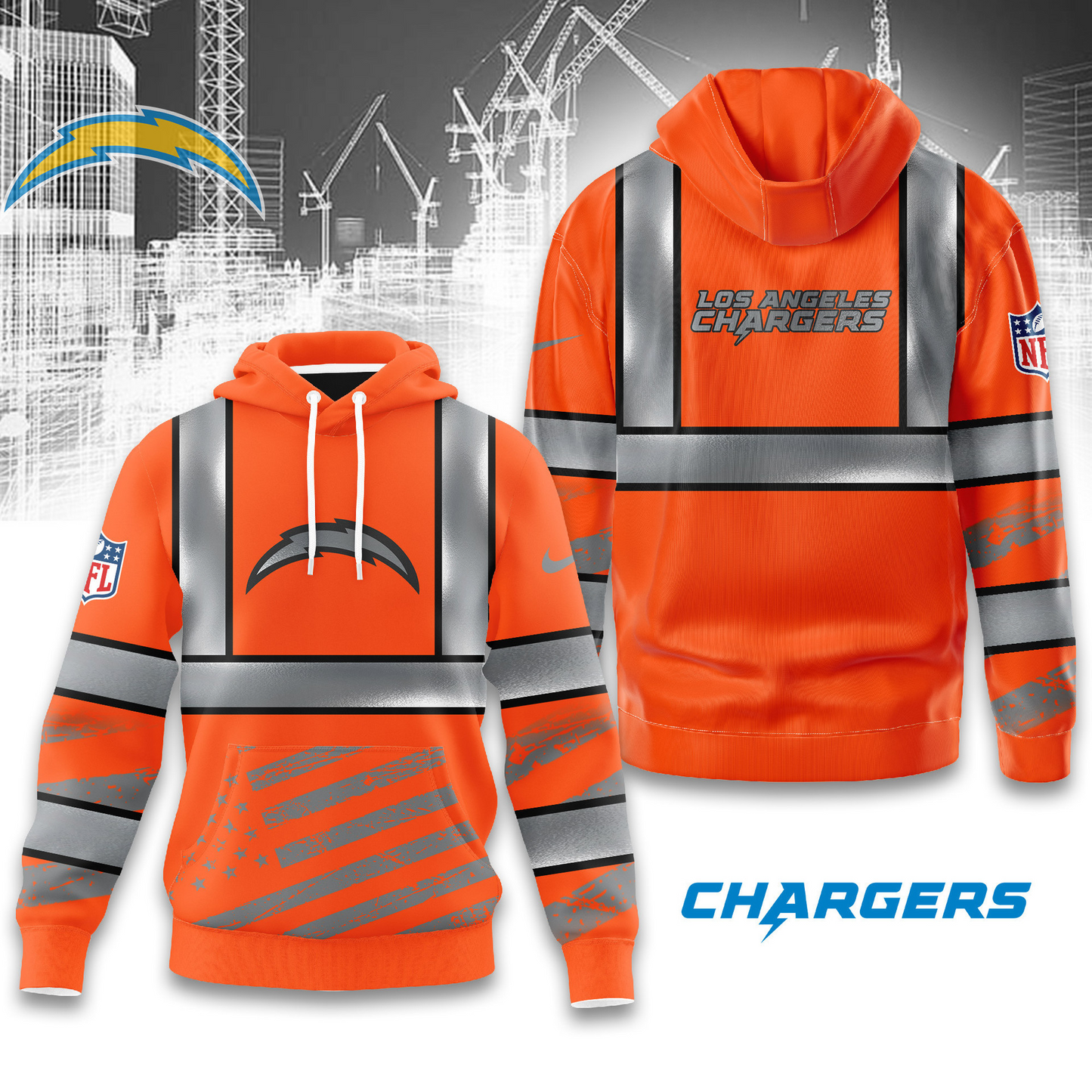 Premium NFL LAC Safety Hi-Vis Hoodie V1 NMD TTV