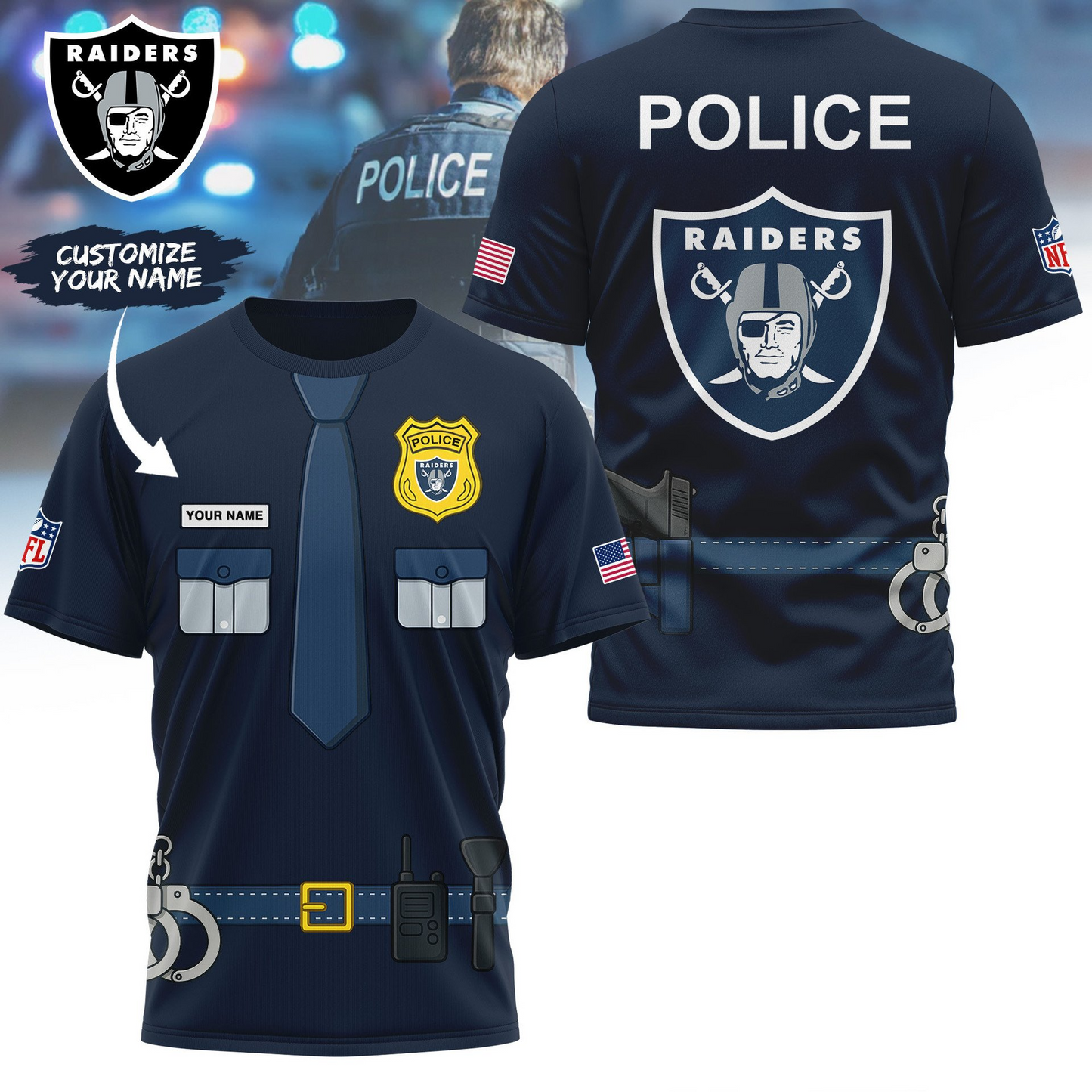 Premium NFL LV Police Office Costume Shirt V1 NMD TTV