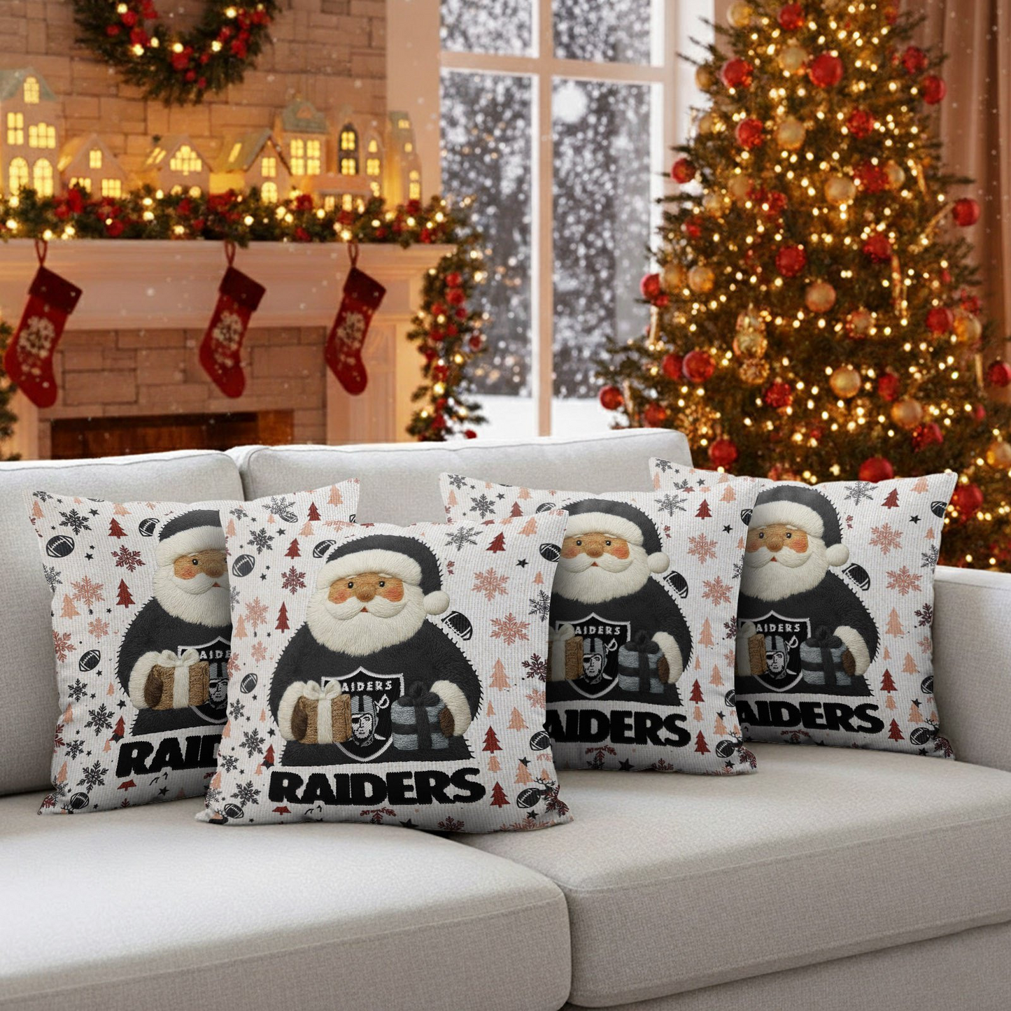 Premium NFL LV Santa Christmas Pillow V1 NMD TTV