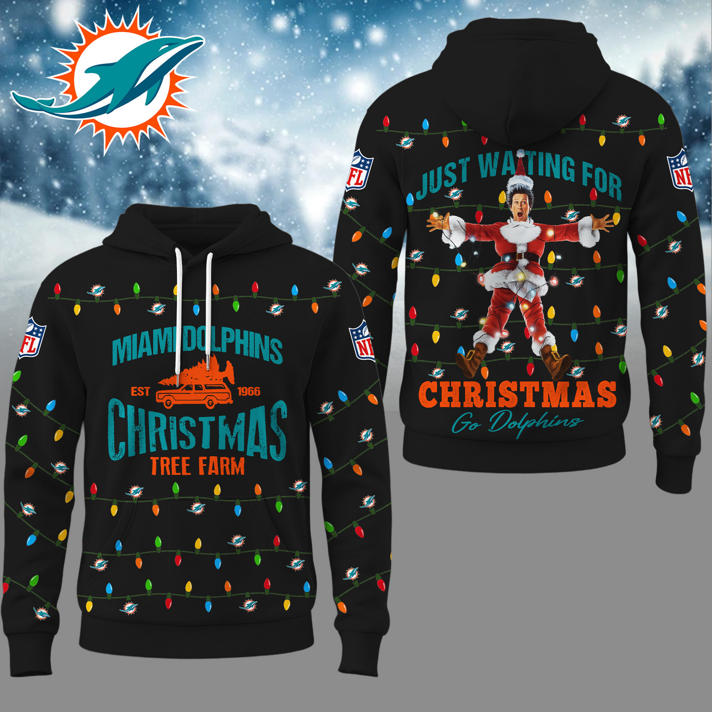 Premium NFL MIA Griswold Christmas Hoodie V1 NMD TTV