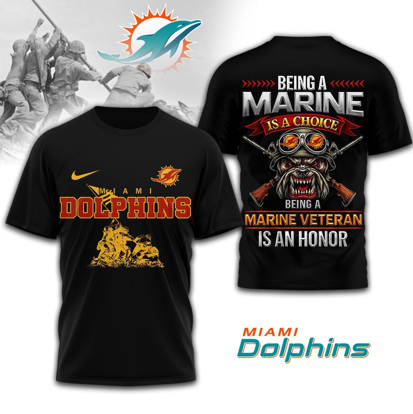 Premium NFL MIA Marine Veteran Shirt V2 NMD NHM