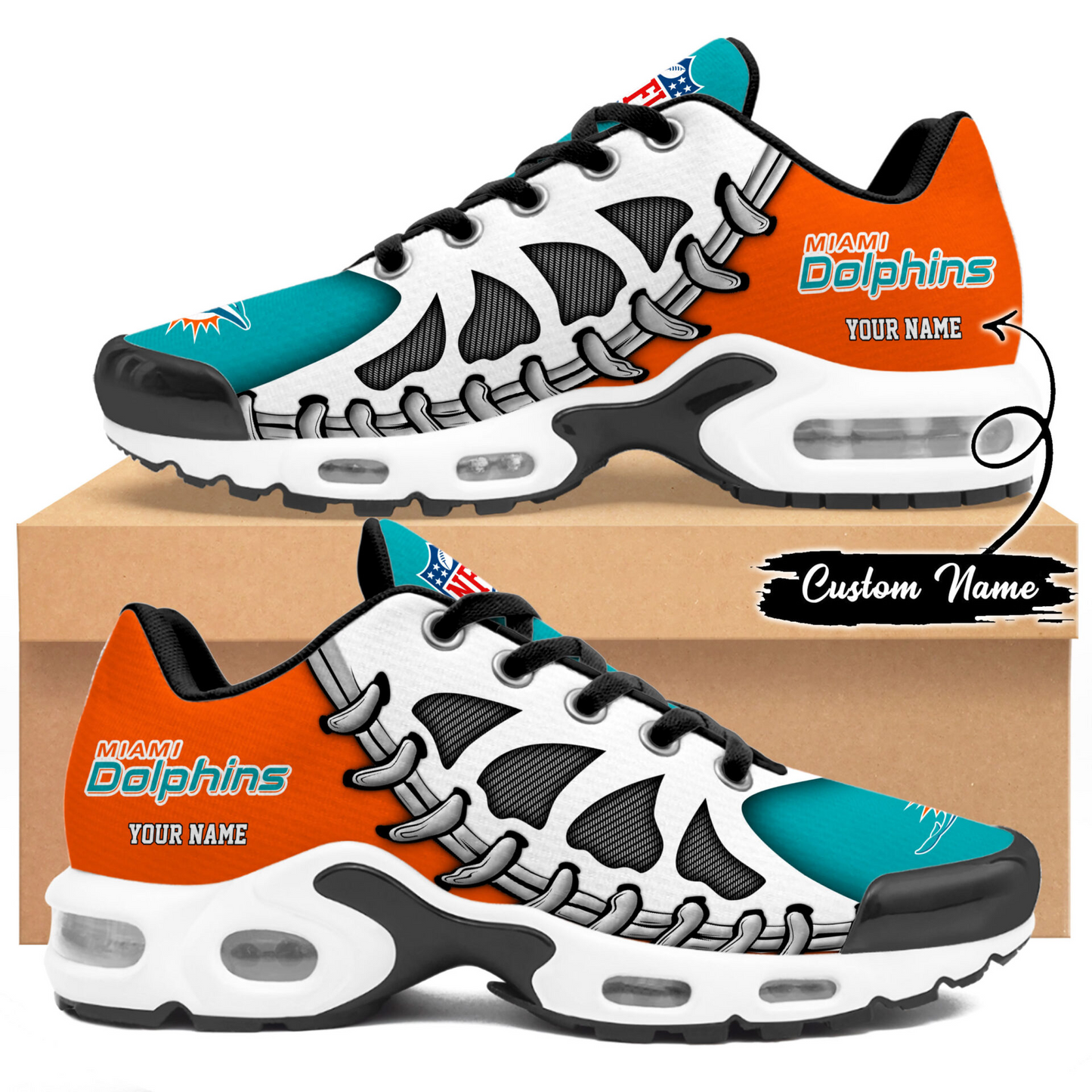 Premium NFL MIA Spine Rush Air Max Sneaker V4 NMD TTV