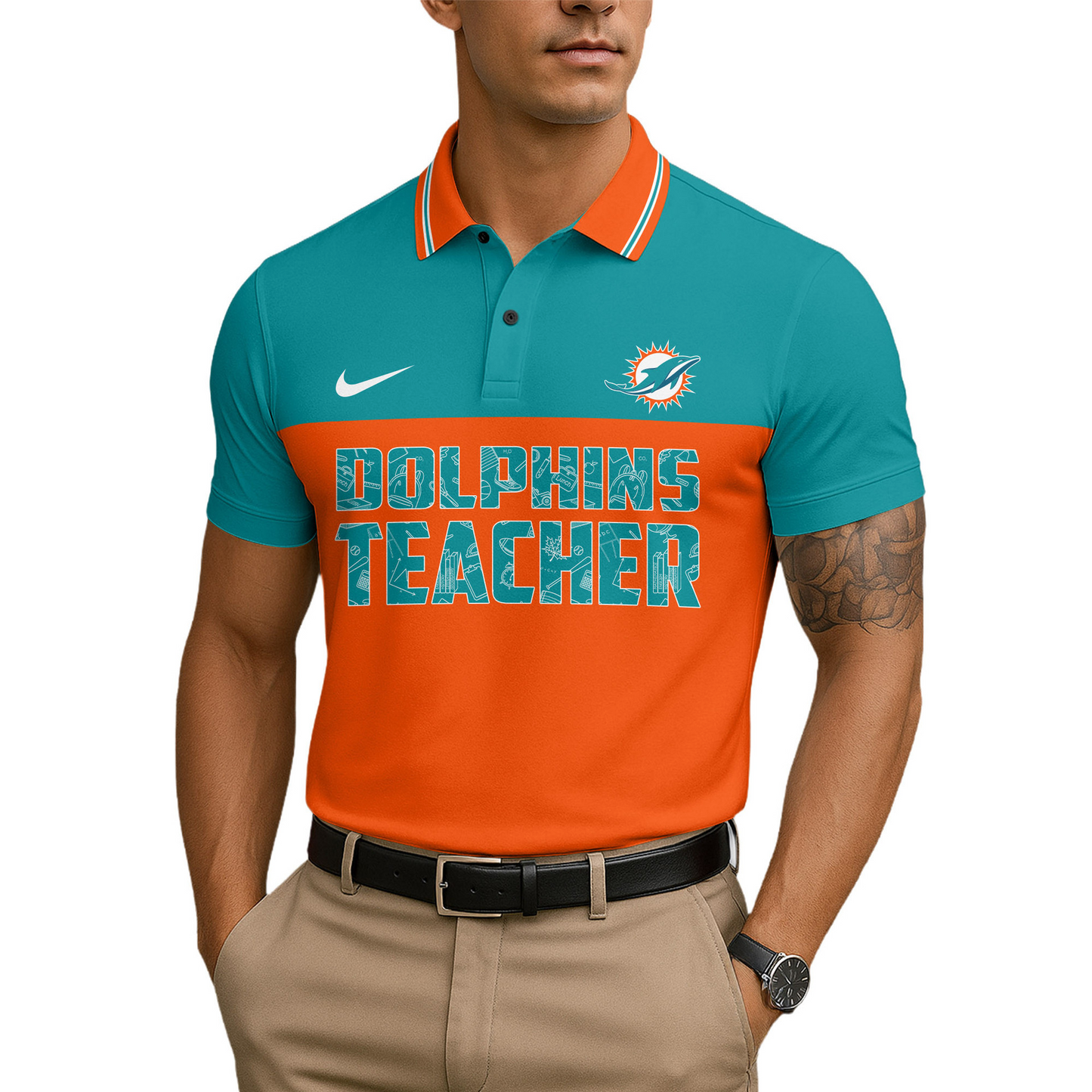 Premium NFL MIA Teacher Appreciation Polo Shirt V15 NMD TTV