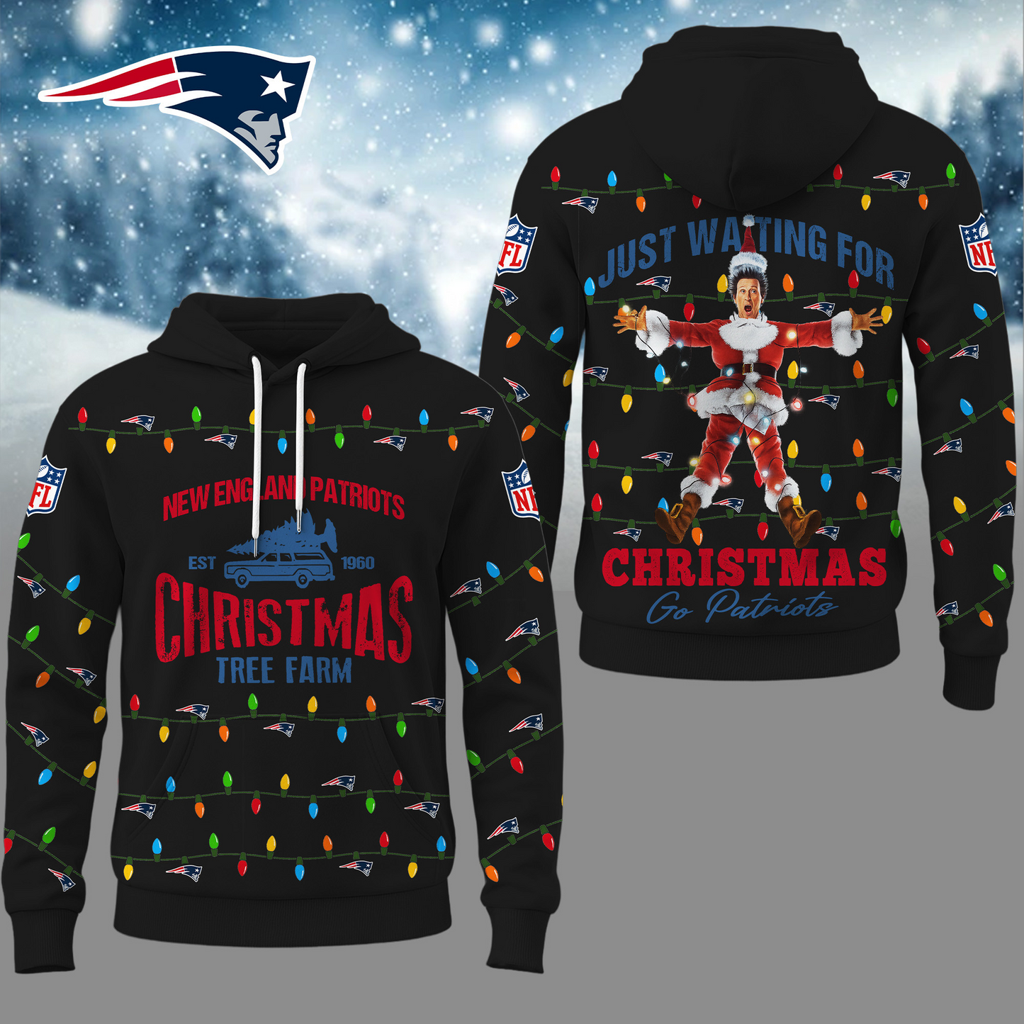 Premium NFL NE Griswold Christmas Hoodie V1 NMD TTV