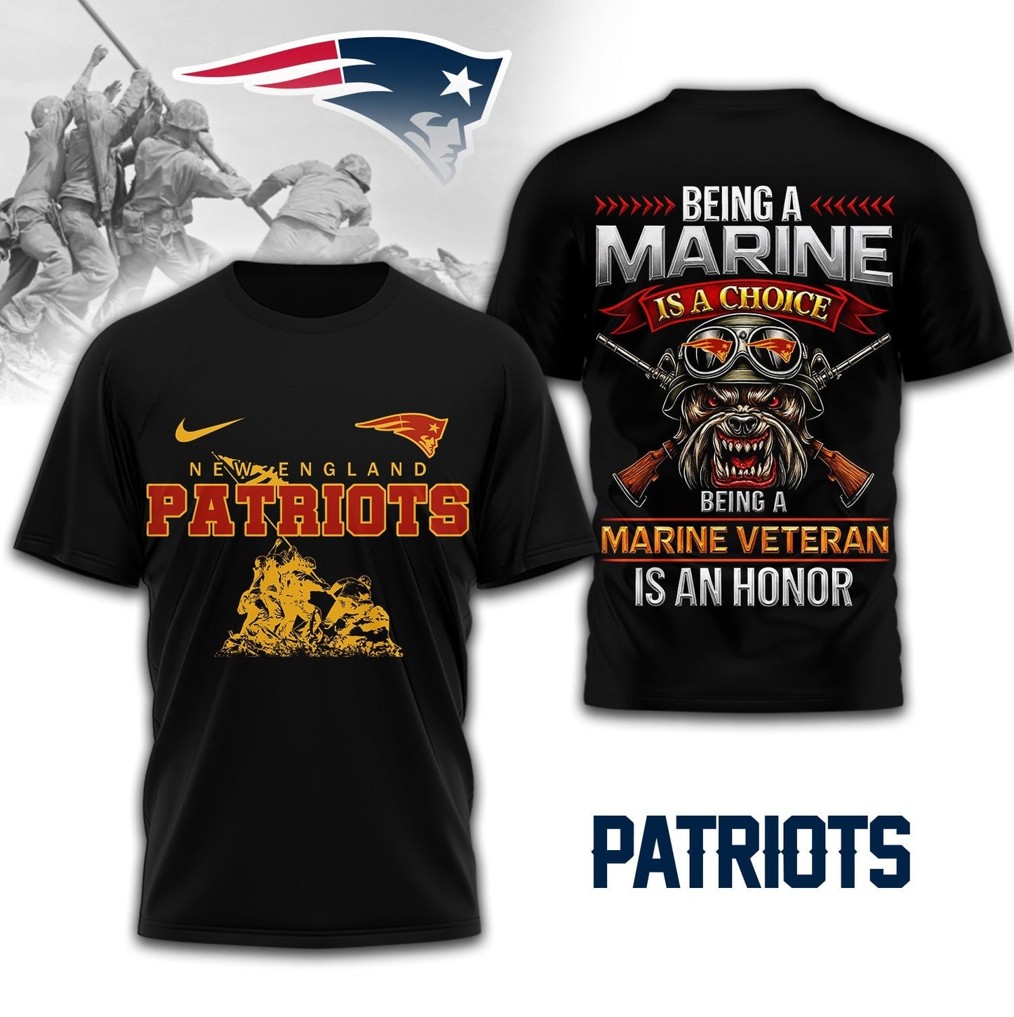 Premium NFL NE Marine Veteran Shirt V2 NMD NHM