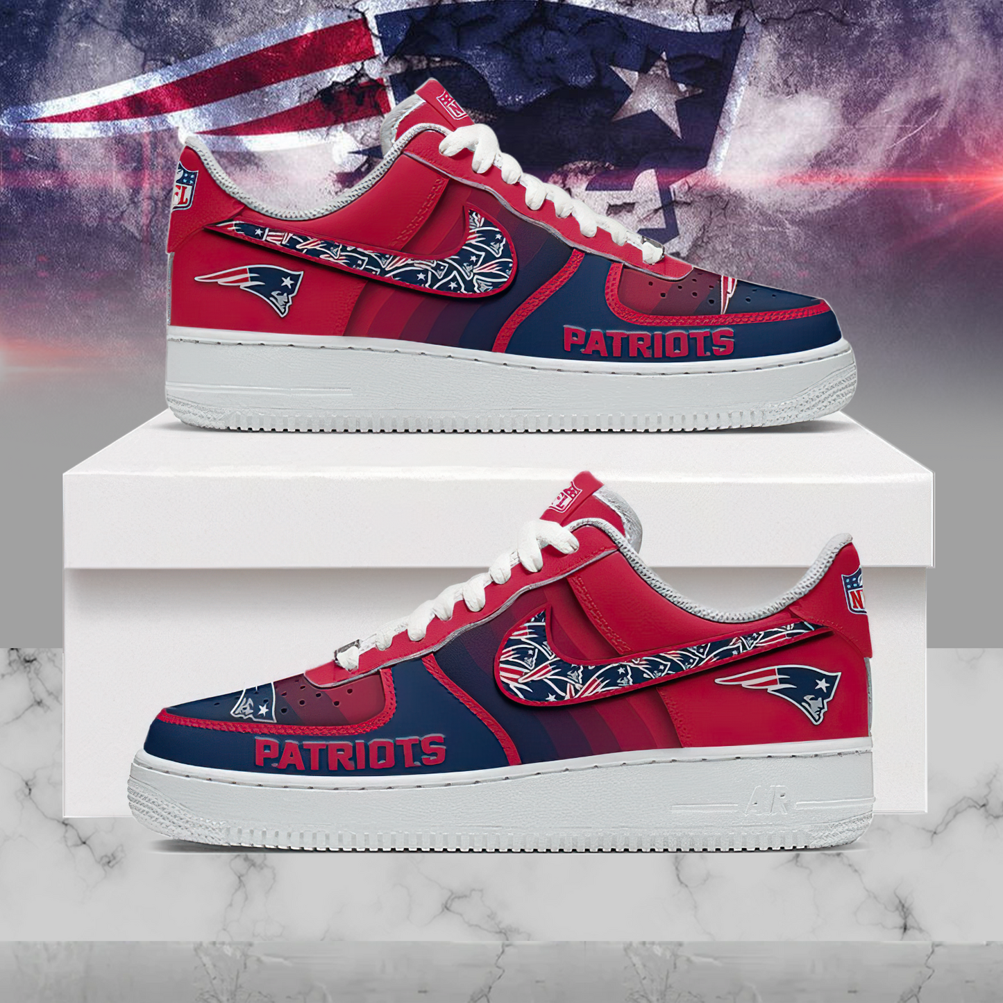 Premium NFL NE Multicolor AF1 Sneaker V1 NMD25 TTV