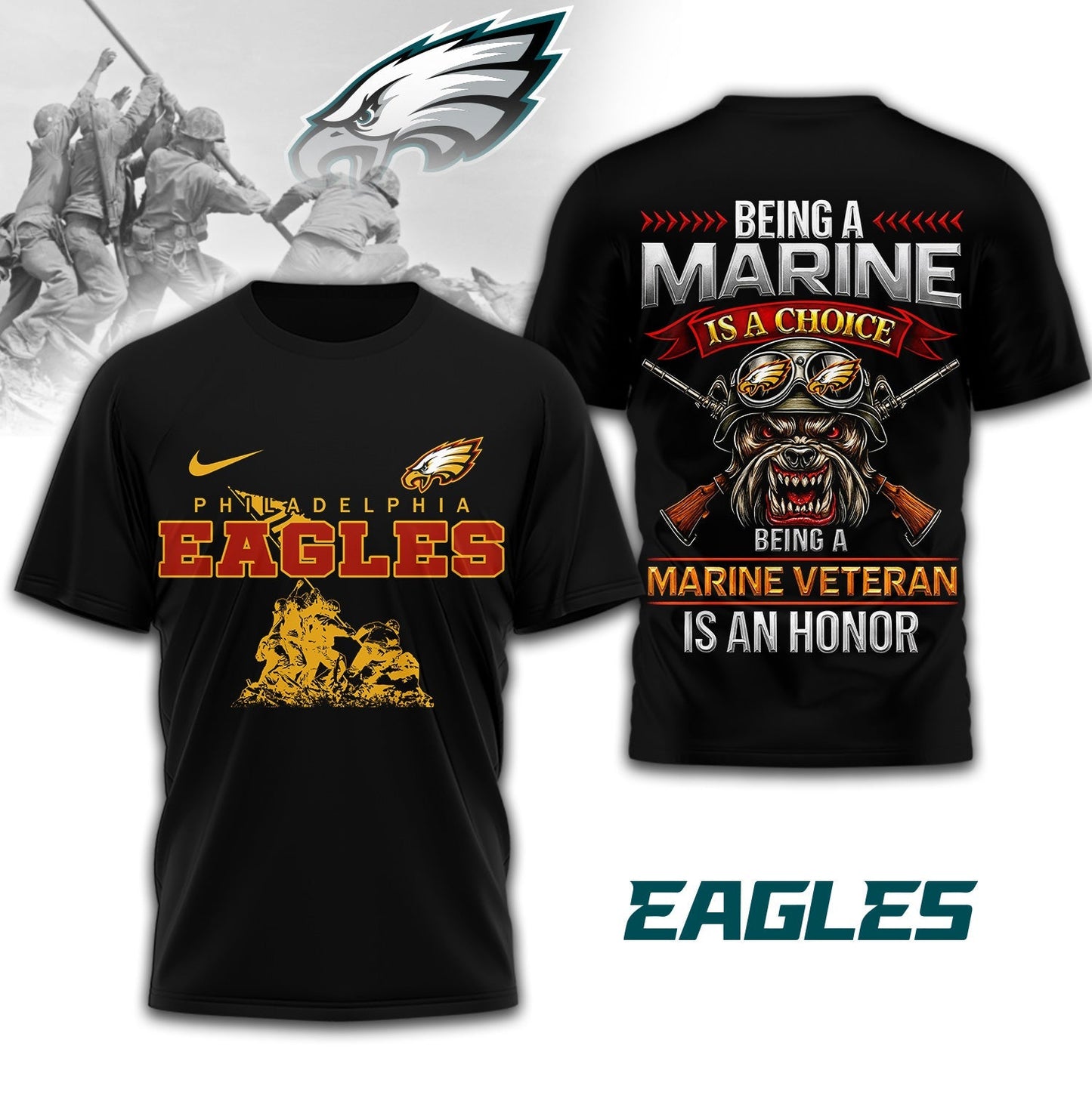 Premium NFL PHI Marine Veteran Shirt V2 NMD NHM