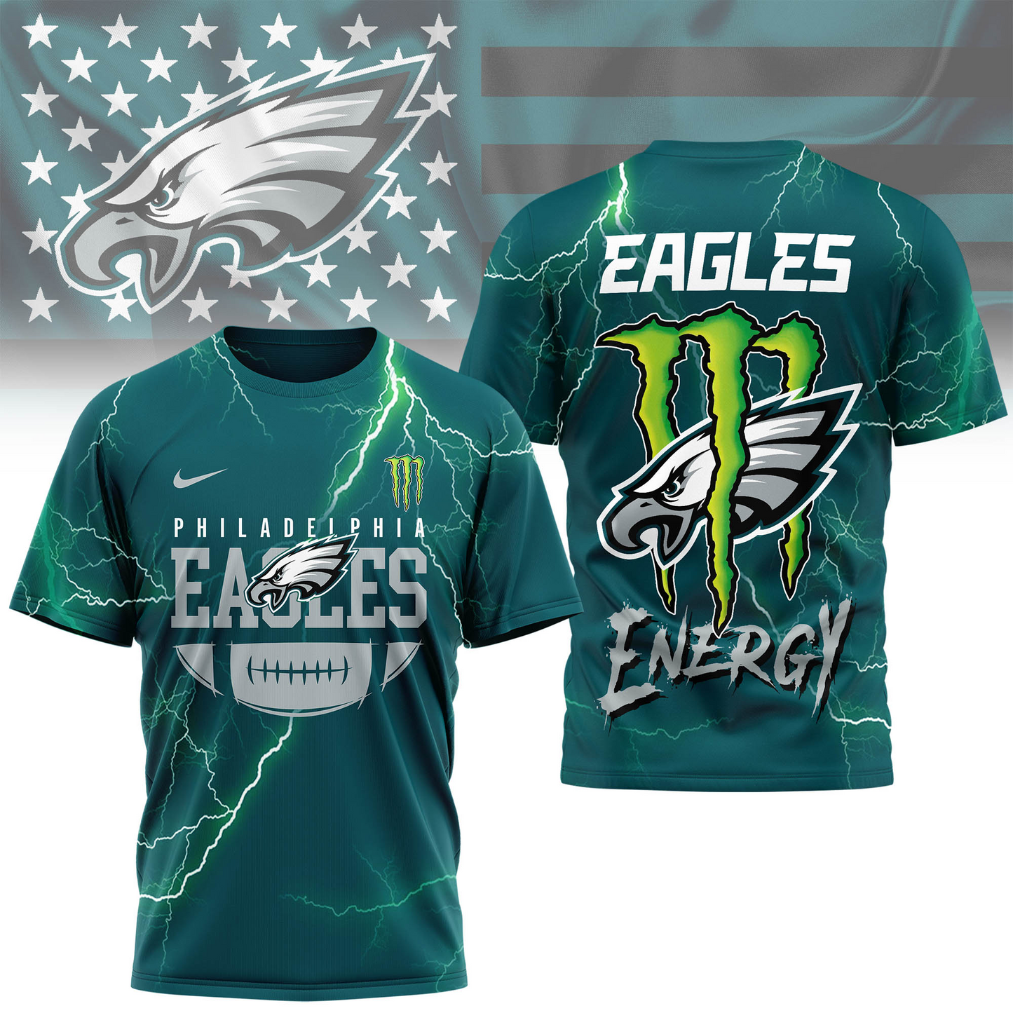 Premium NFL PHI x Monster Energy T-shirt V1 NMD TTV