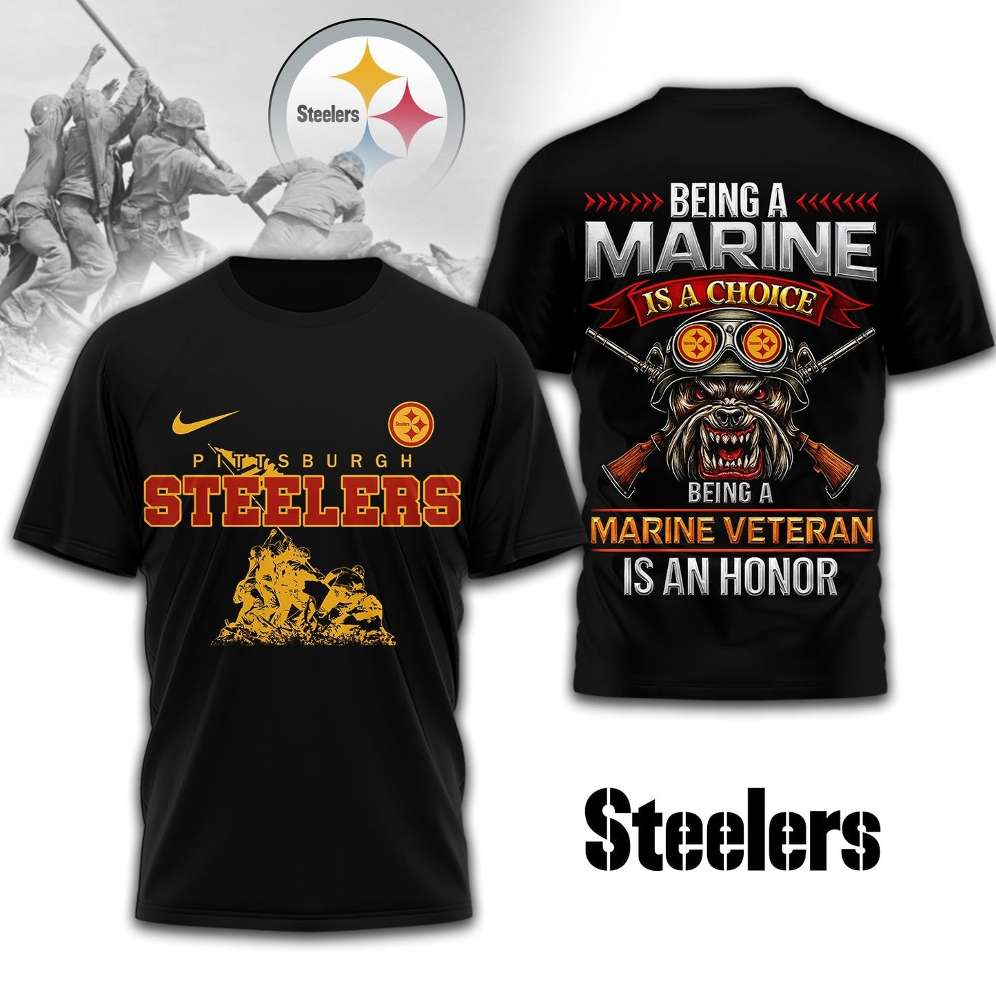 Premium NFL PIT Marine Veteran Shirt V2 NMD NHM