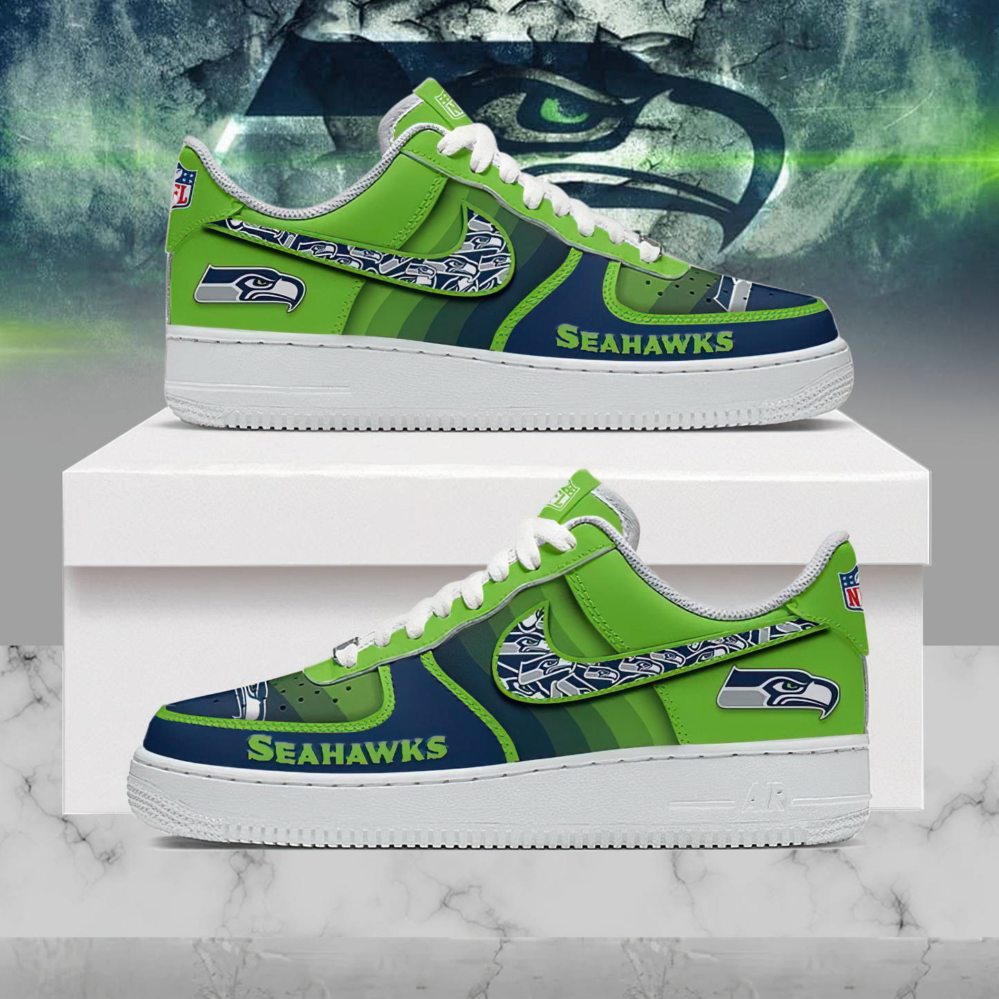 Premium NFL SEA Multicolor AF1 Sneaker V1 NMD25 TTV