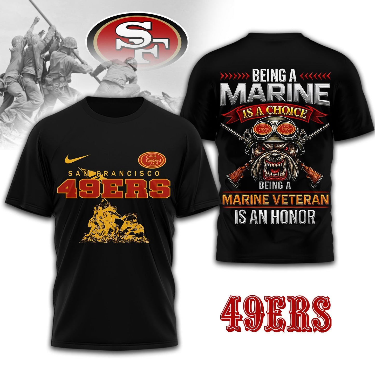 Premium NFL SF Marine Veteran Shirt V2 NMD NHM