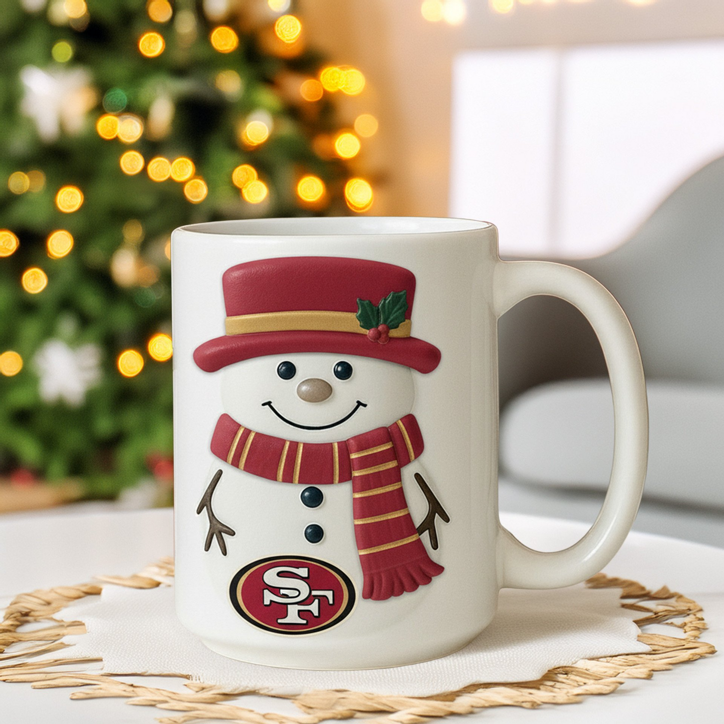 Premium NFL SF Santa Ceramic Mug V1 NMD TTV