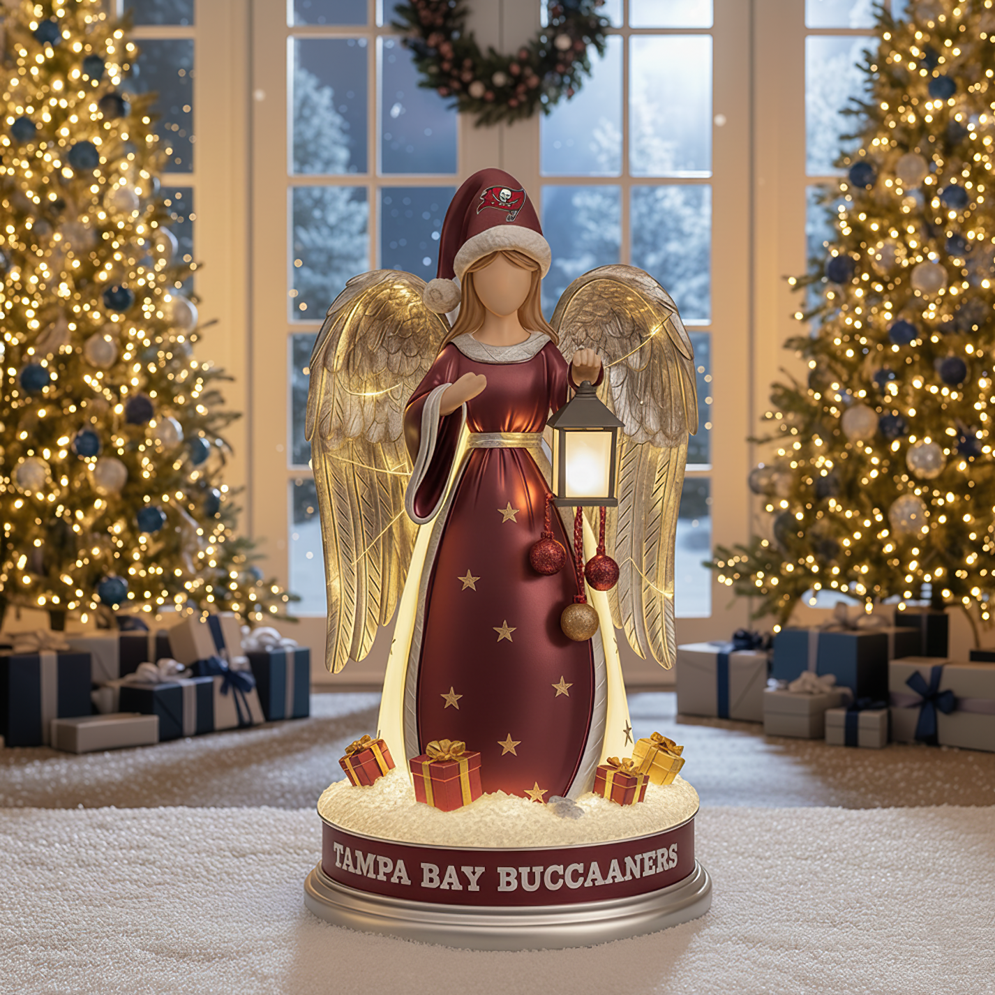 Premium NFL TB Christmas Angel Statue Led Light V1 NMD TTV