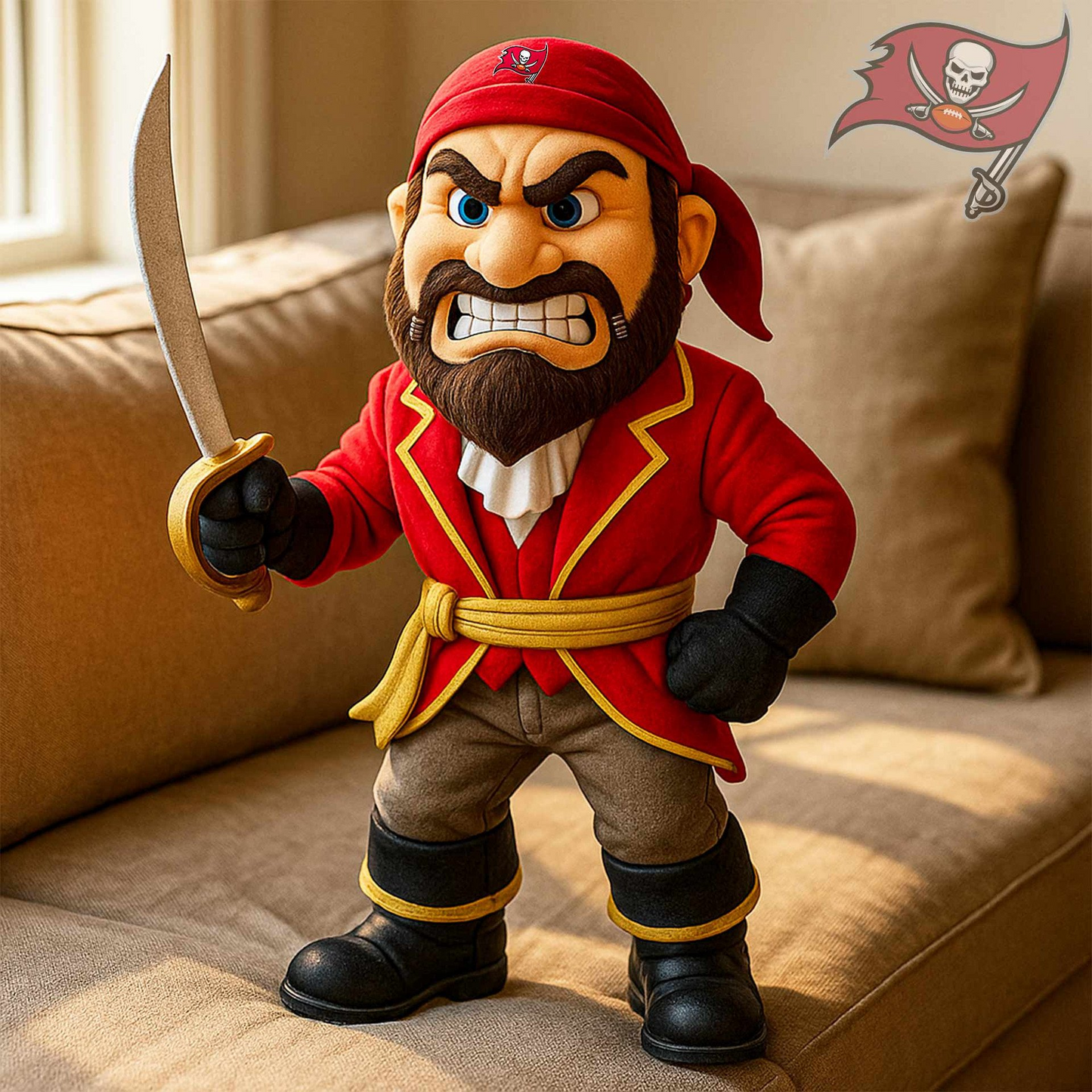 Premium NFL TB Mascot Plush Pillow V1 NMD TTV