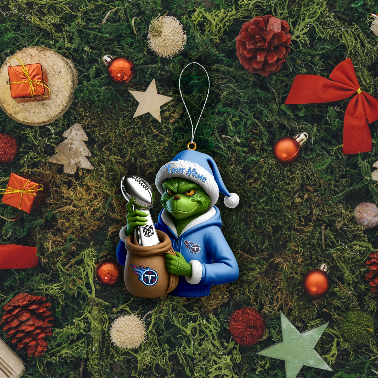 Premium NFL TEN x The Grinch Christmas Ornament V1 NMD TTV
