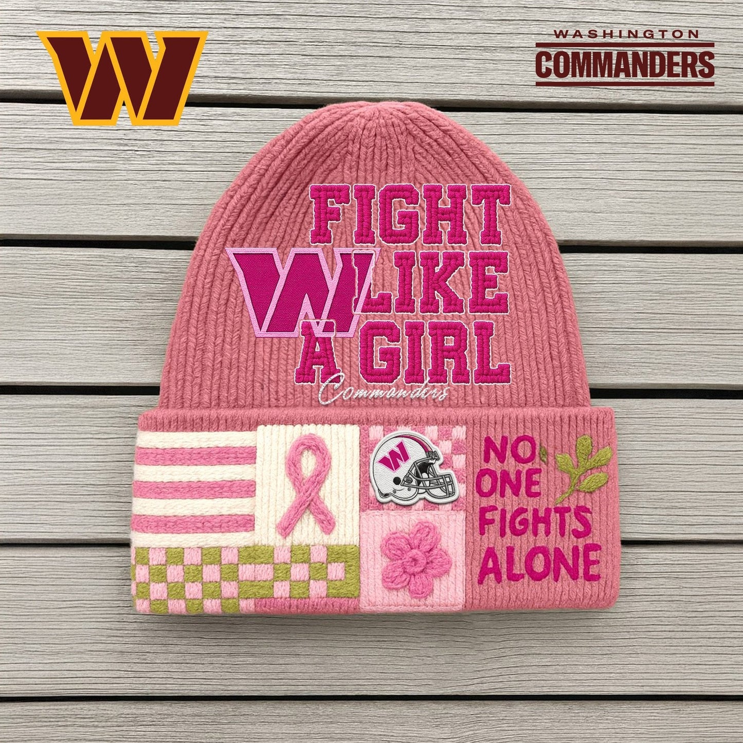 Premium NFL WAS x Fight Like A Girl Beanie Hat NDT NHM