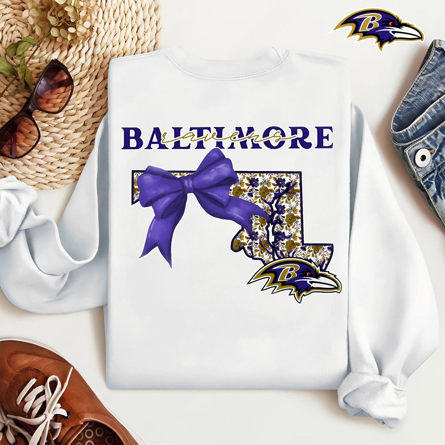 Premium NFL x BAL Cozy State Bow Sweatshirt TUANND TANTD