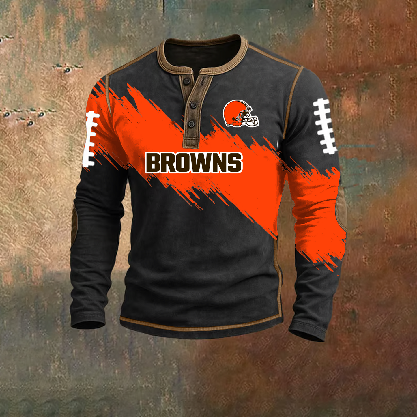 PREMIUM NFL X CLE HENLEY LONG SLEEVE OUTFIT SHIRT NDT TDT