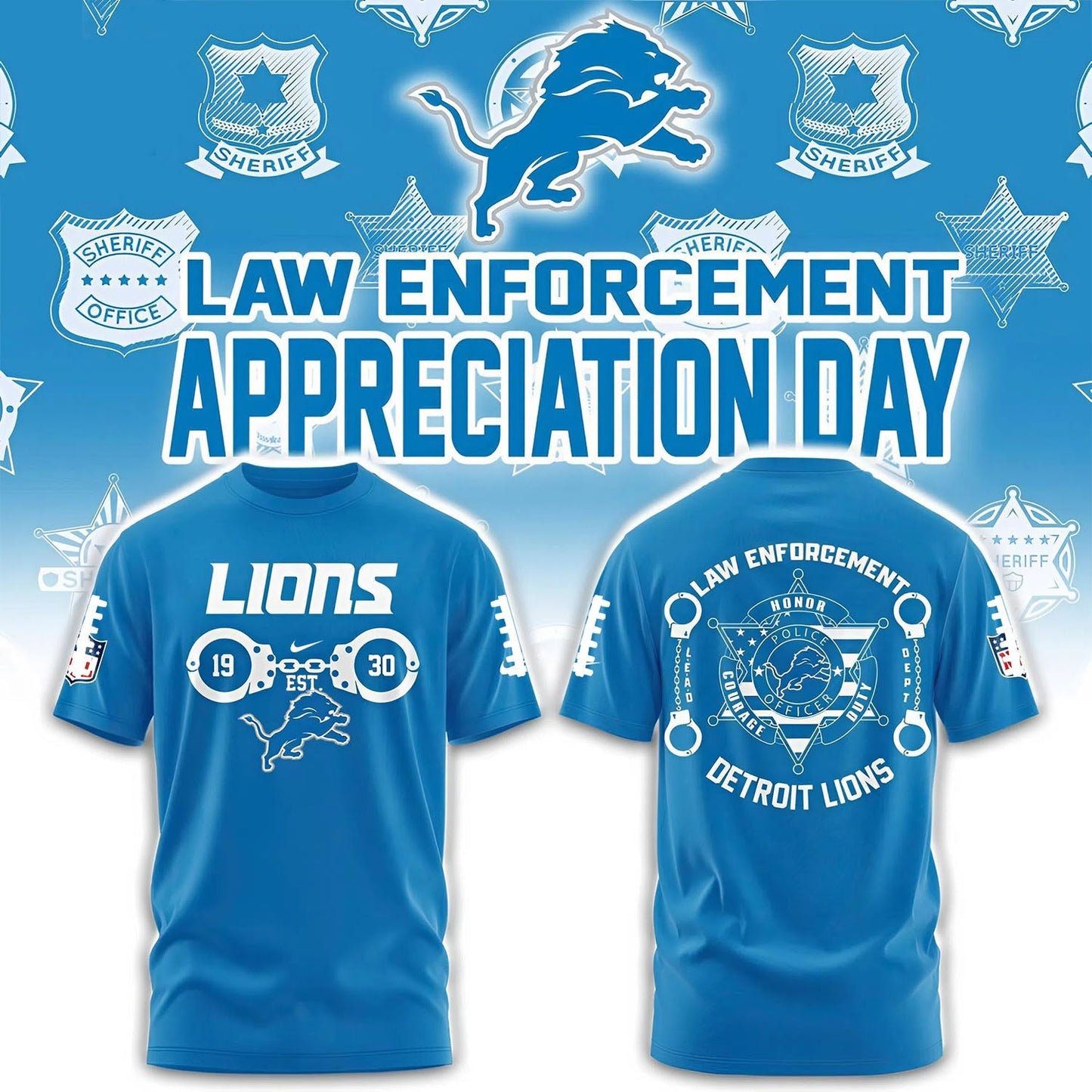 PREMIUM NFL X DET 3D SHIRT Law Enforcement 2025 NDT NHM