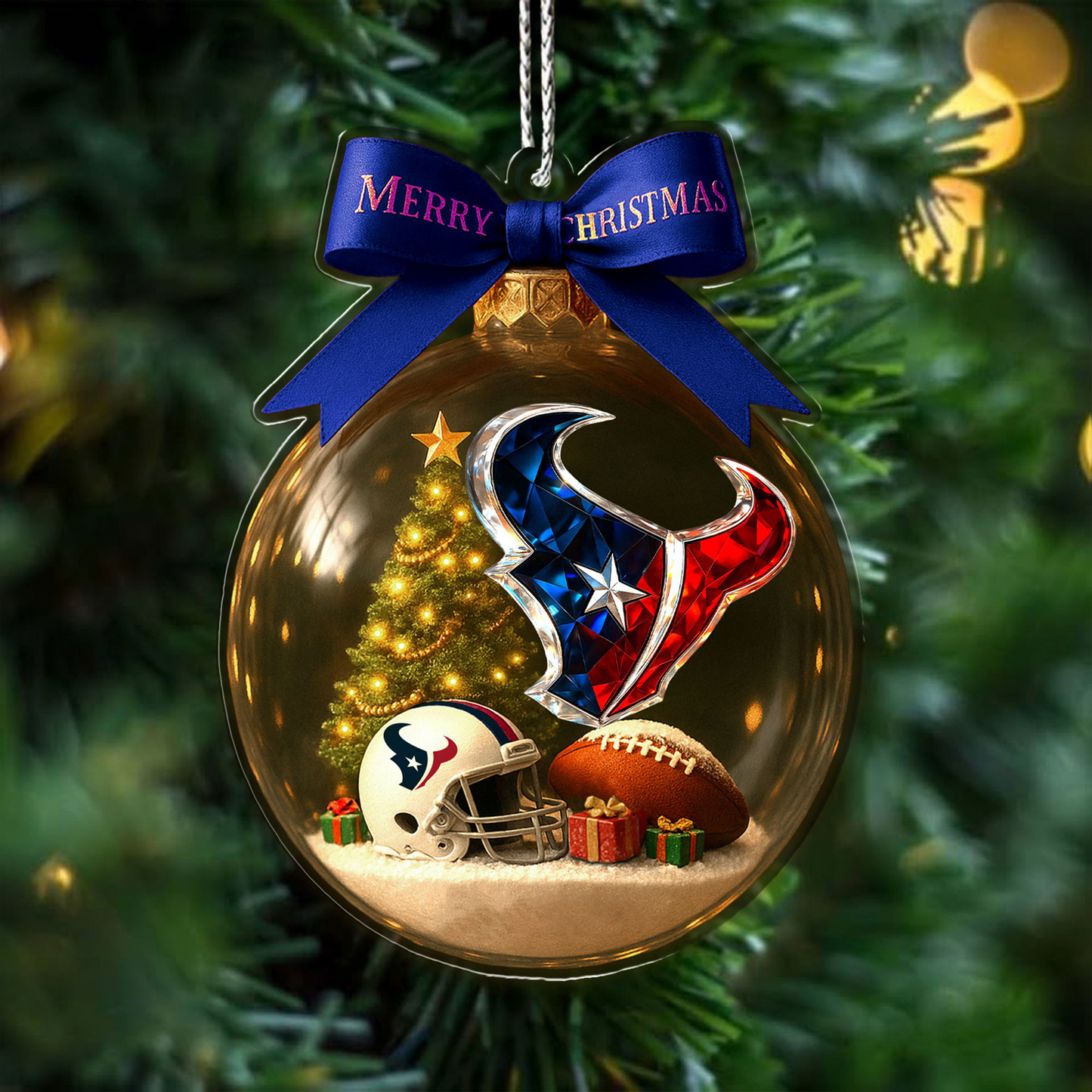 Premium NFL X HOU Christmas Ornaments NDT TDT