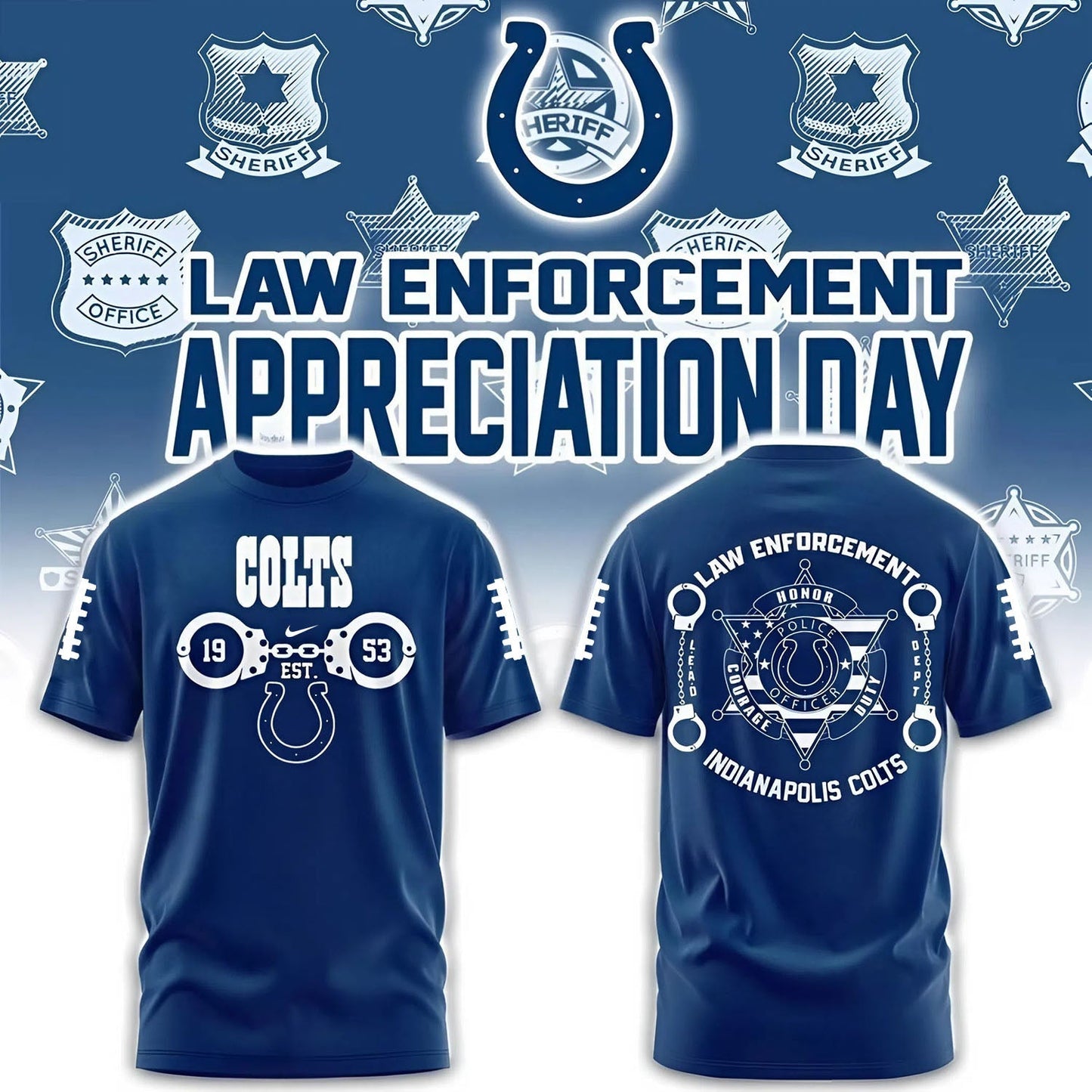 PREMIUM NFL X IND 3D SHIRT Law Enforcement 2025 NDT NHM