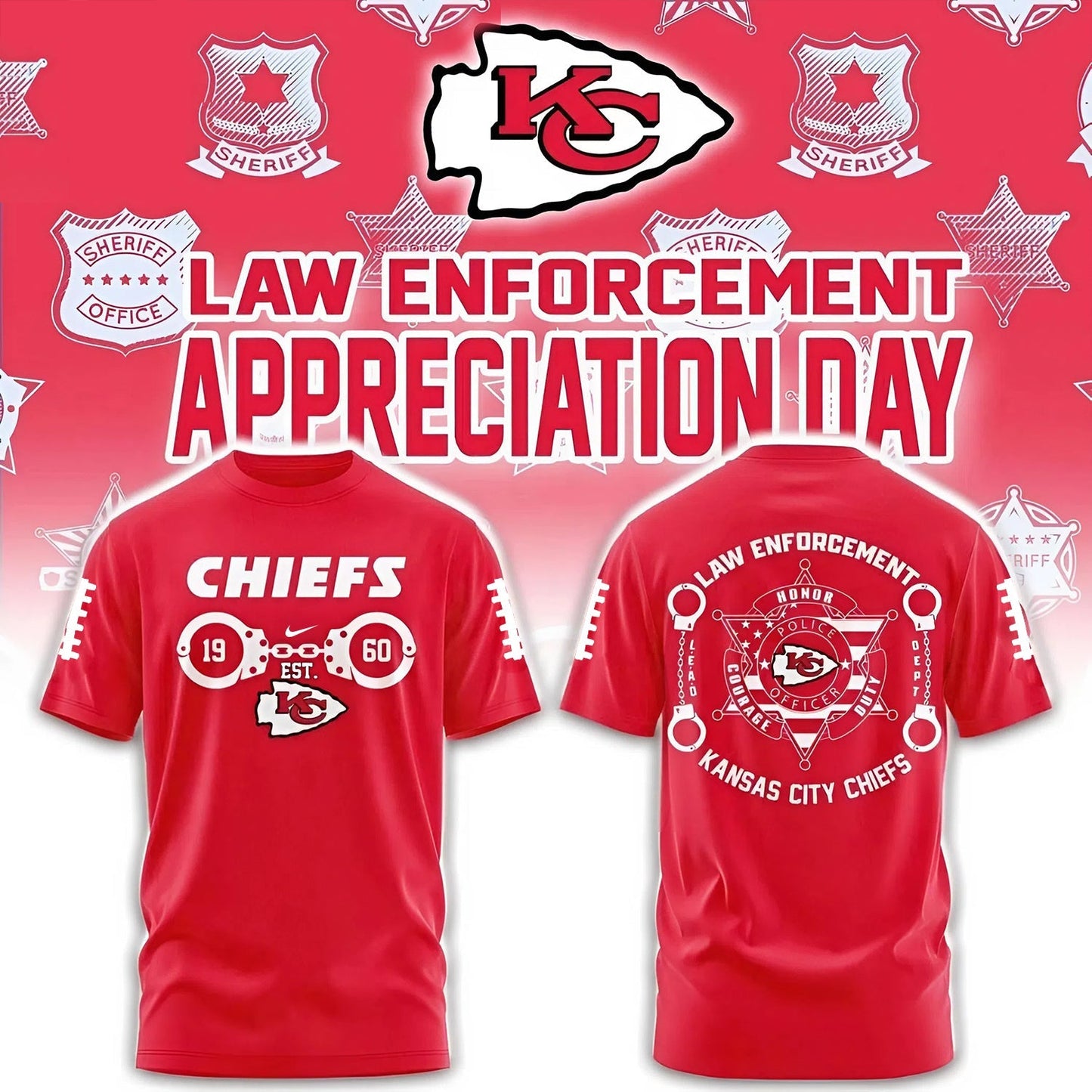 PREMIUM NFL X KC 3D SHIRT Law Enforcement 2025 NDT NHM