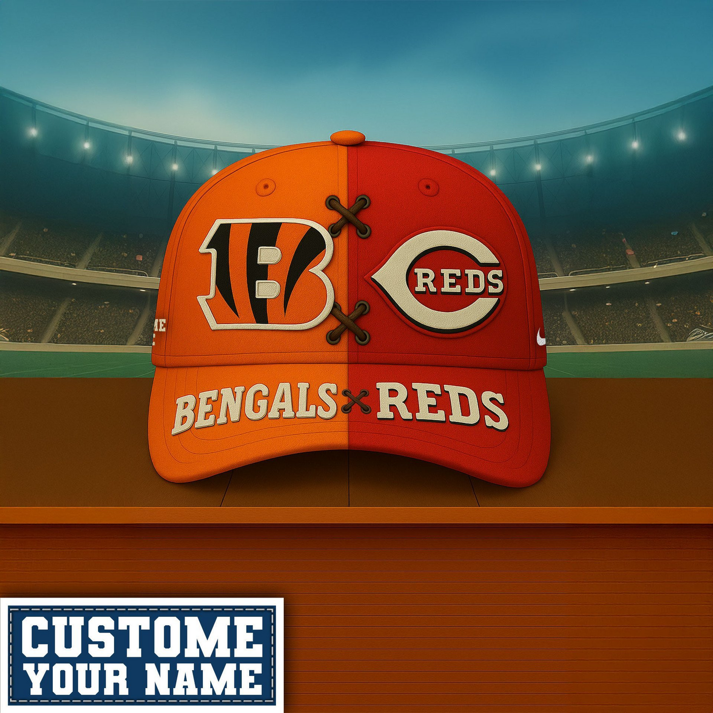 Premium NFL x MLB CIN & CR Crossover Custom Cap V1 NMD TTV