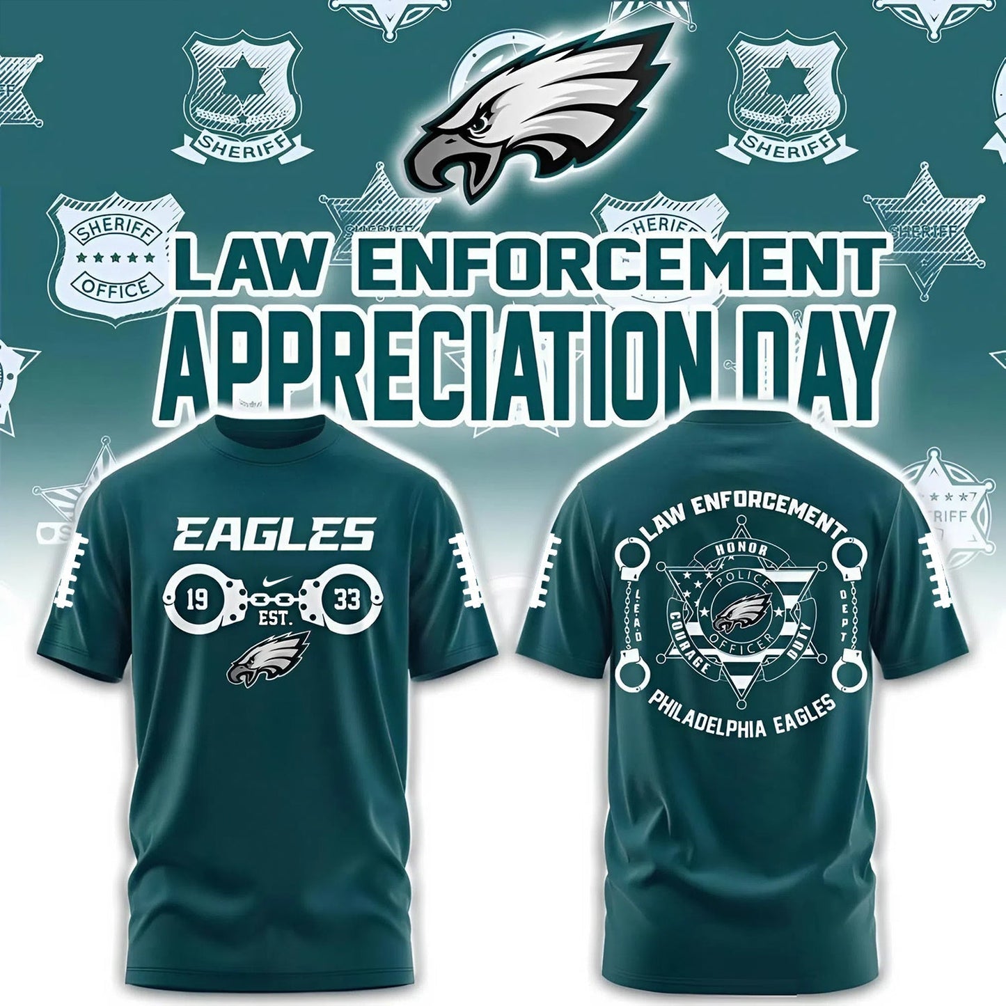 PREMIUM NFL X PHI 3D SHIRT Law Enforcement 2025 NDT NHM