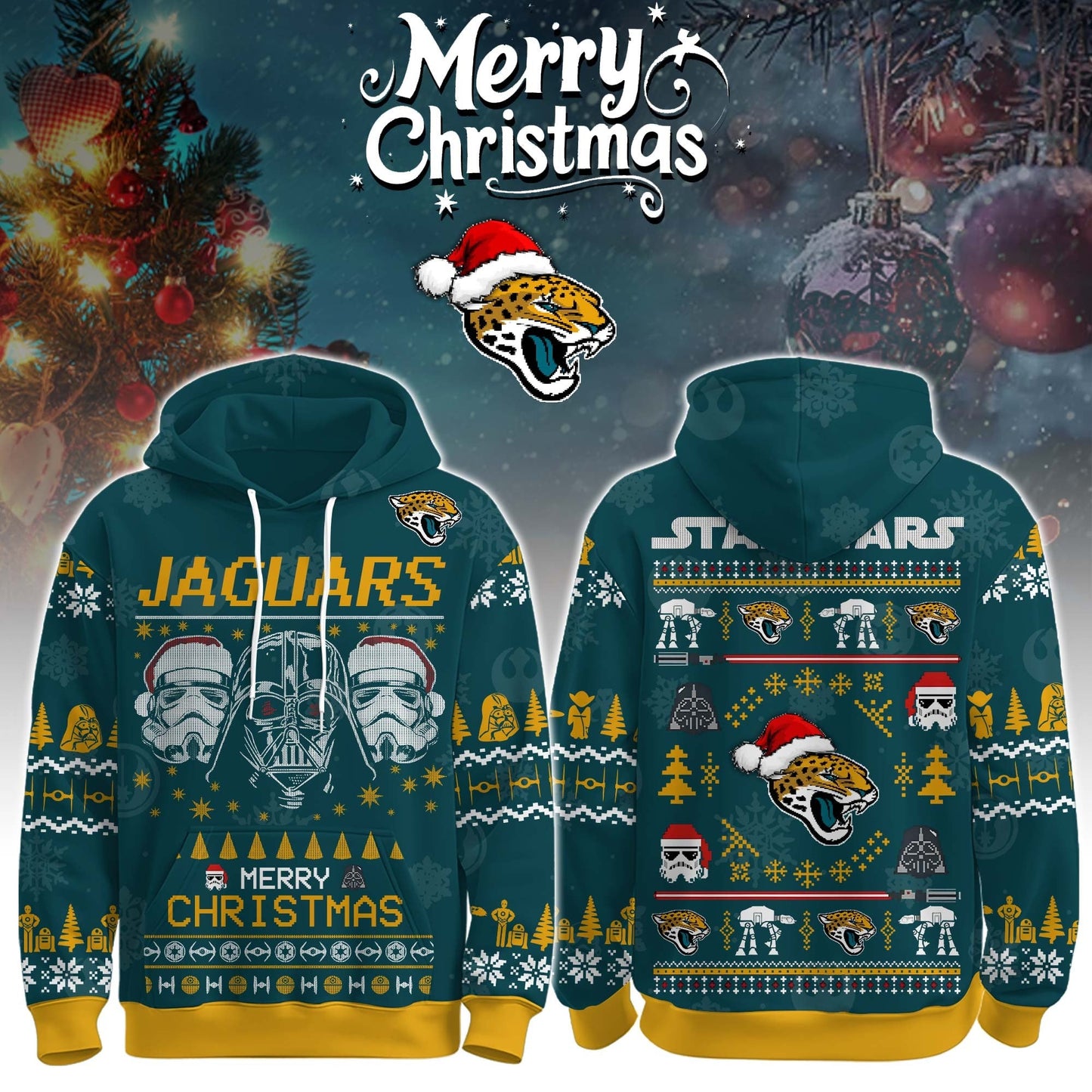 remium NFL JAC x STW Merry Christmas Hoodie V1 NMD TTV