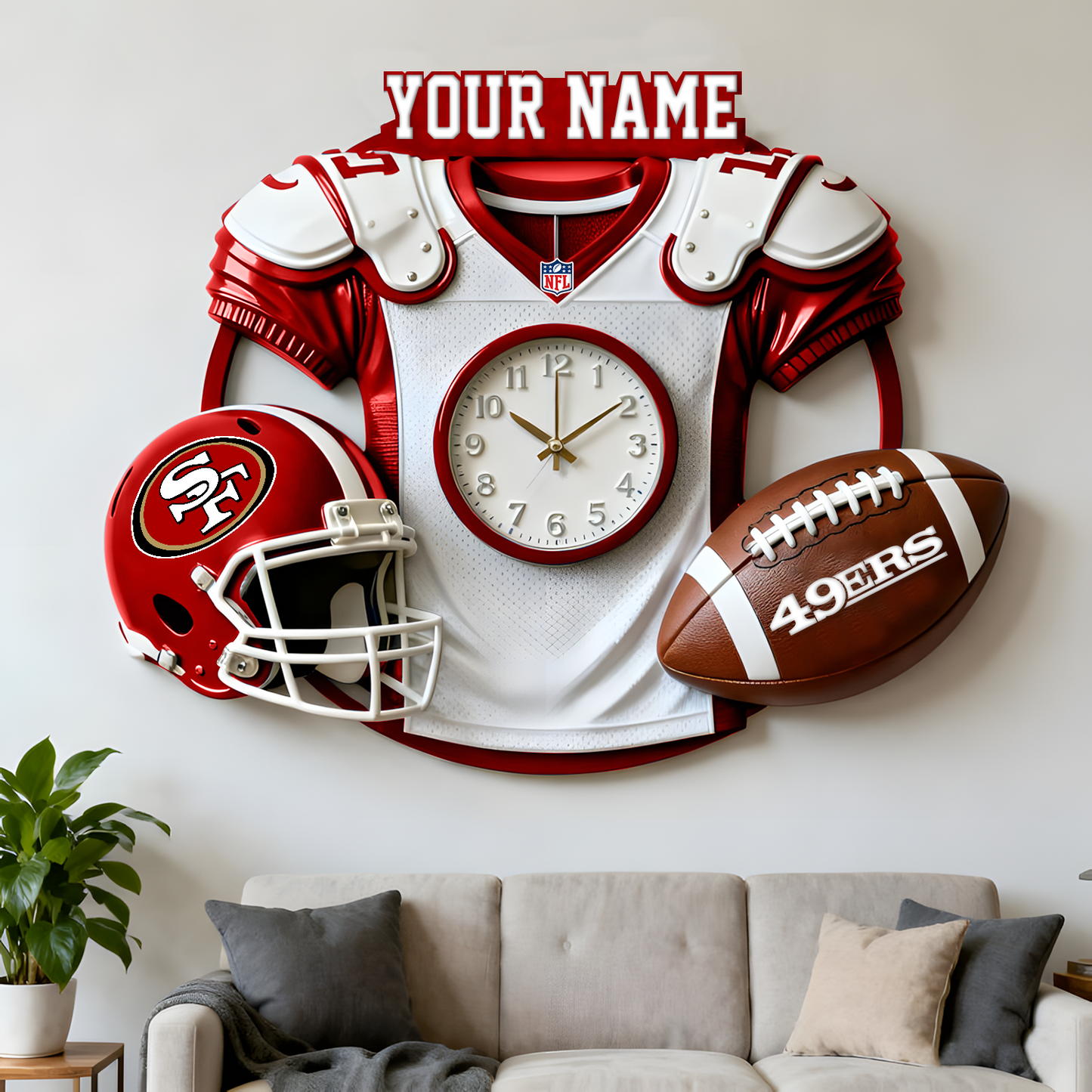 SF X NFL Jersey Sculpture Clock V1 NAK NHT