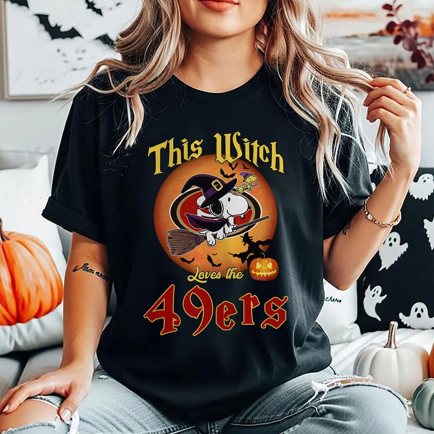 SF x NFL This Witch Snoopy Love This 2D Shirt DatND DVT