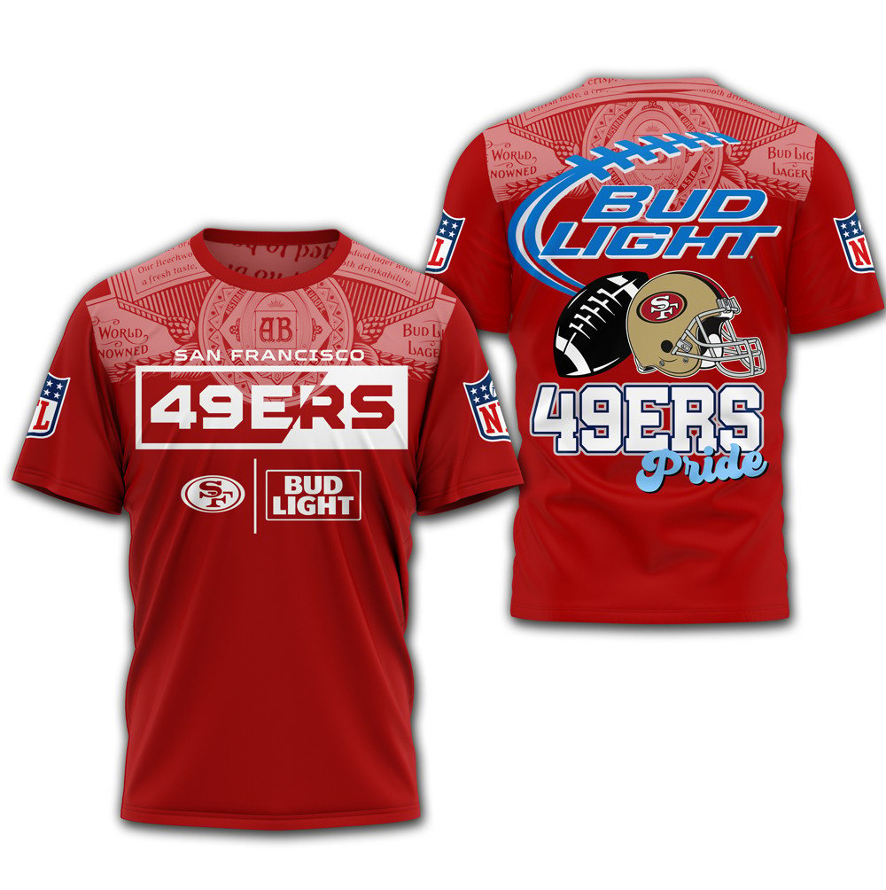 SF49 Premium NFL x Bud Light 3D T-shirt DDT CTND