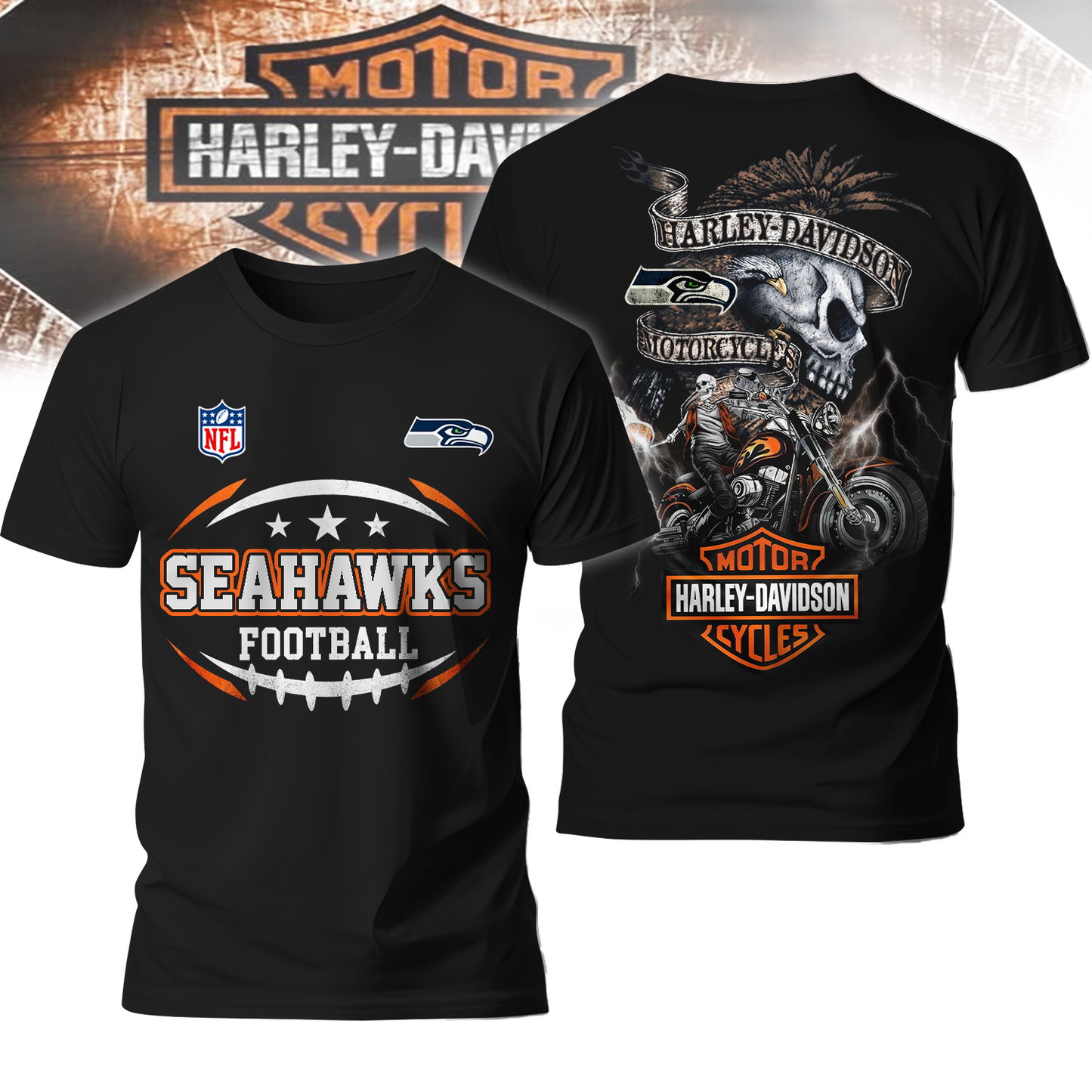 SS Premium NFL Harley Davidson V2 3D Shirt DDT CTND