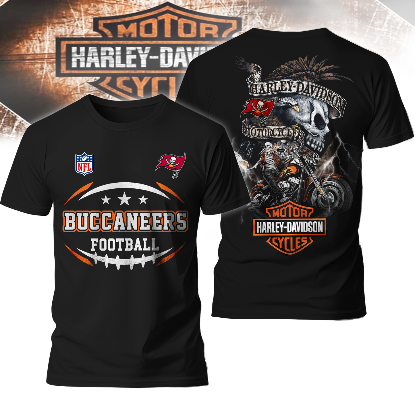 TBB Premium NFL Harley Davidson V2 3D Shirt DDT CTND
