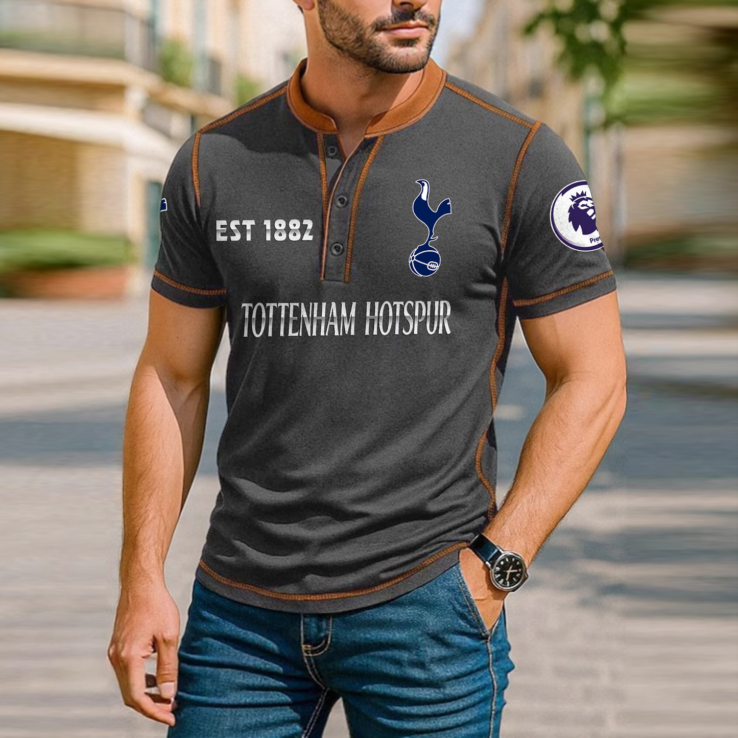 TOT Premium Men's Short Sleeve Henleys DatND DVT