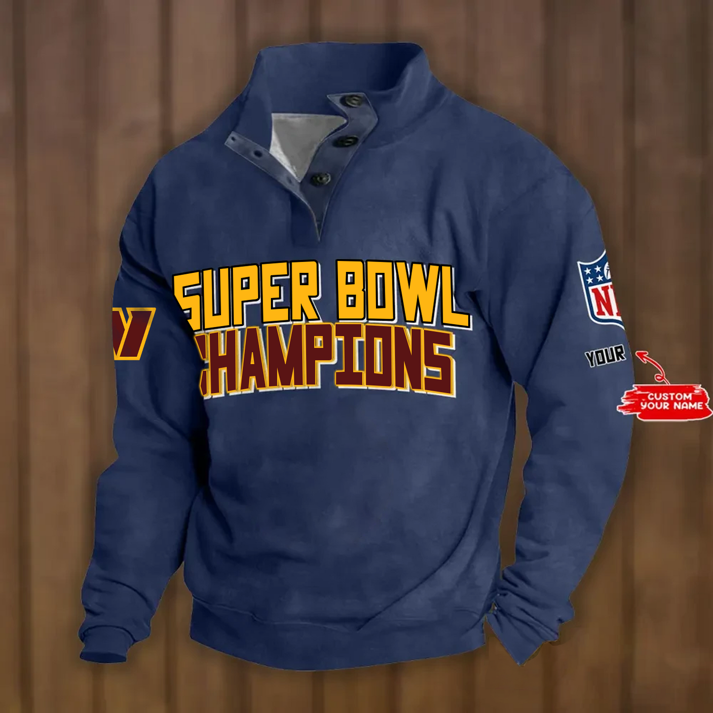 WAS x NFL Double Breasted Stand Collar Hoodies DATND TANTD